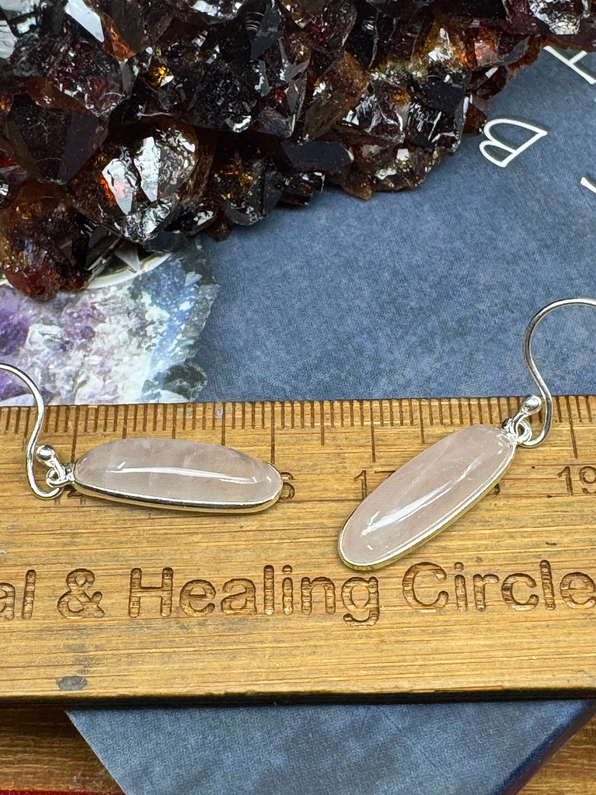 Rose Quartz Silver Drop Earring - “I radiate love, beauty, confidence and grace”.
