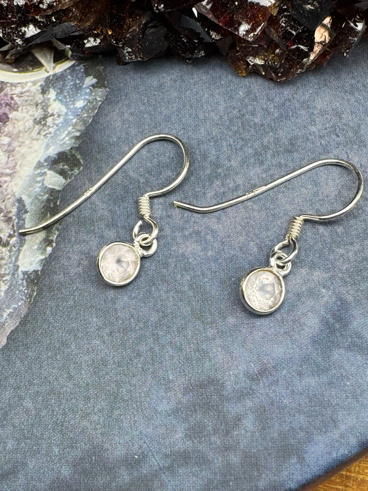 Rose Quartz Silver Drop Earring - “I radiate love, beauty, confidence and grace”.
