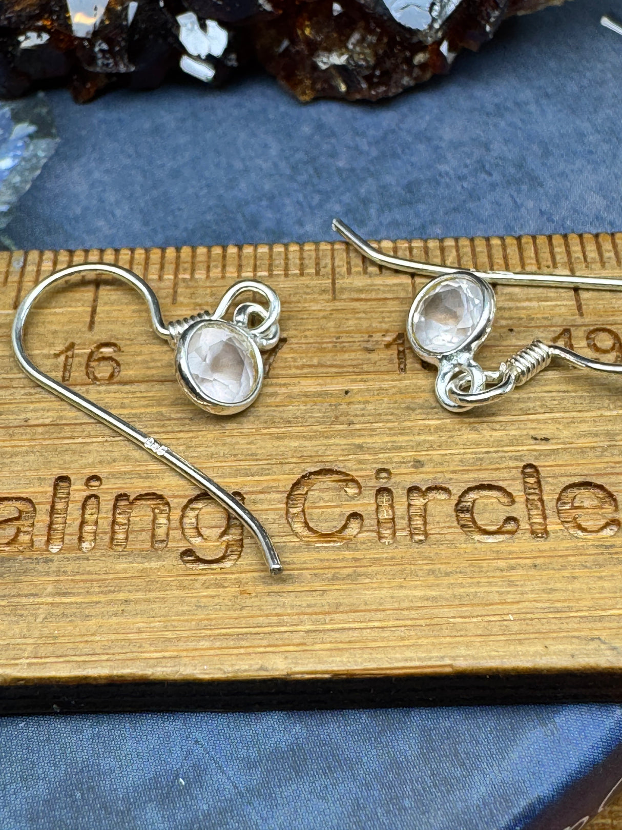 Rose Quartz Silver Drop Earring - “I radiate love, beauty, confidence and grace”.