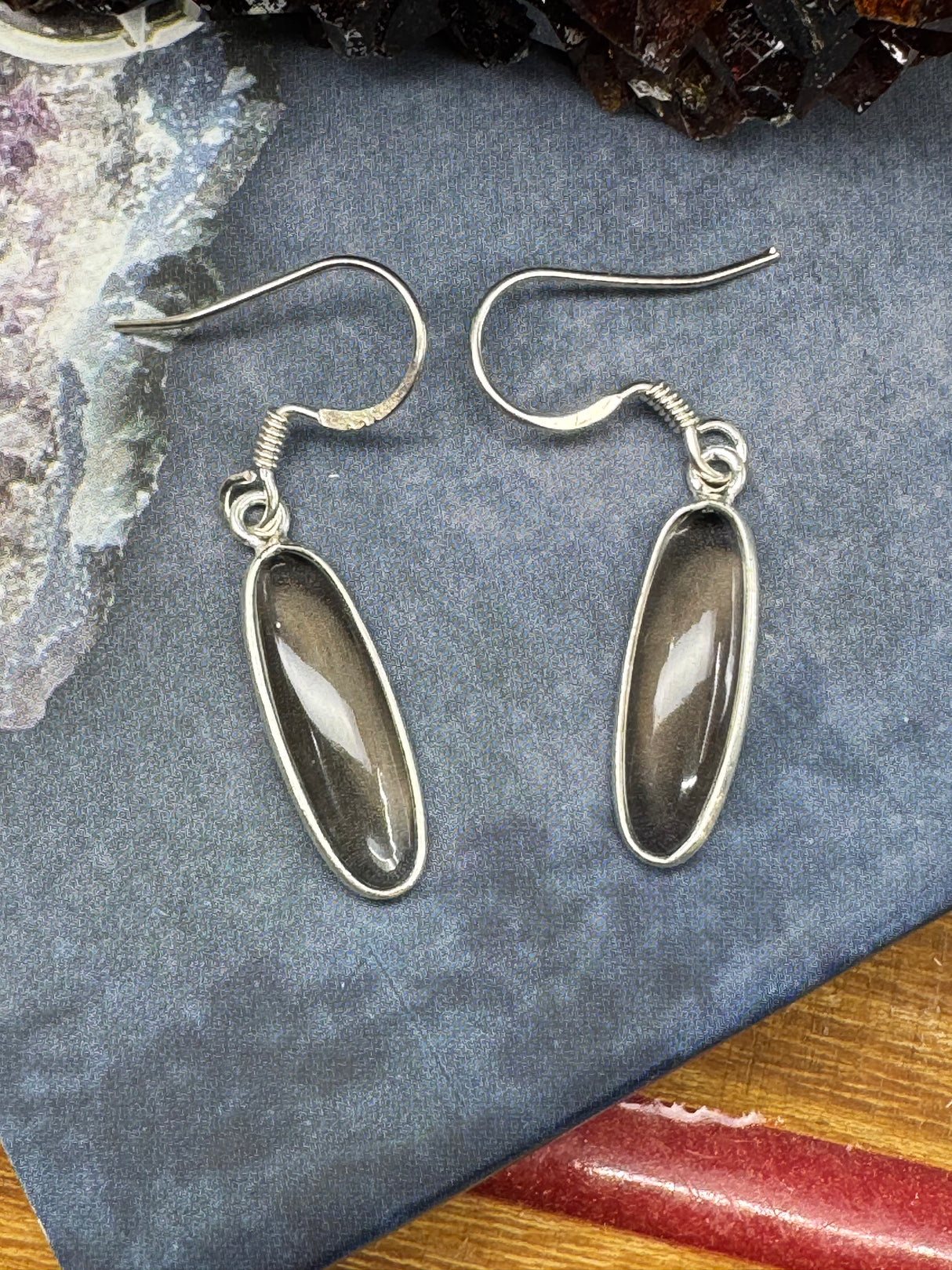 Smoky Quartz Silver Drop Earring - “