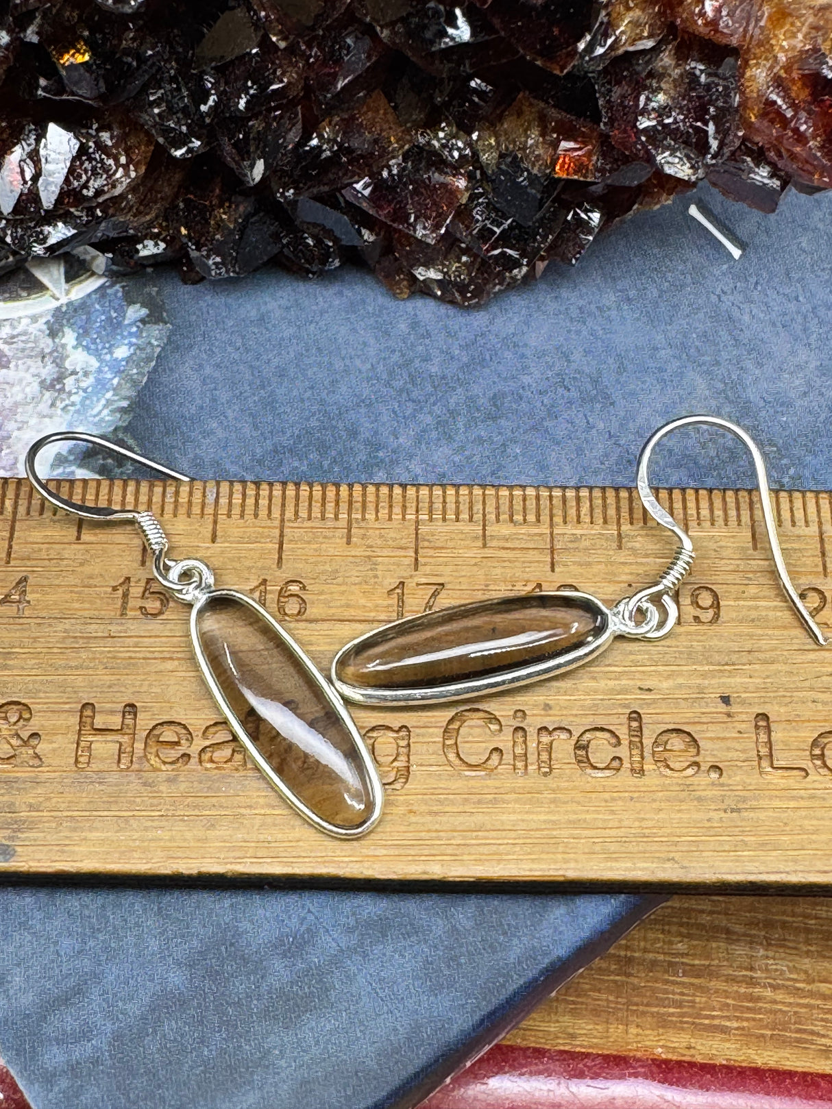 Smoky Quartz Silver Drop Earring - “
