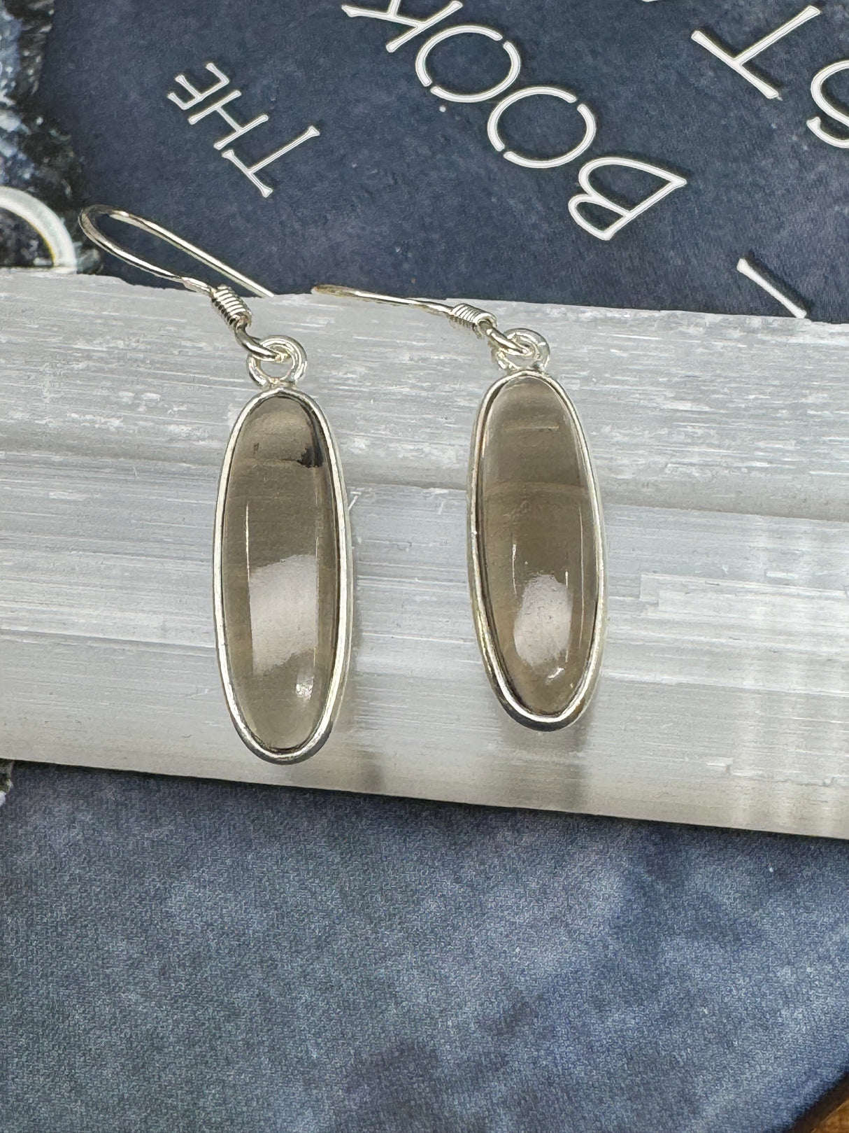 Smoky Quartz Silver Drop Earring - “