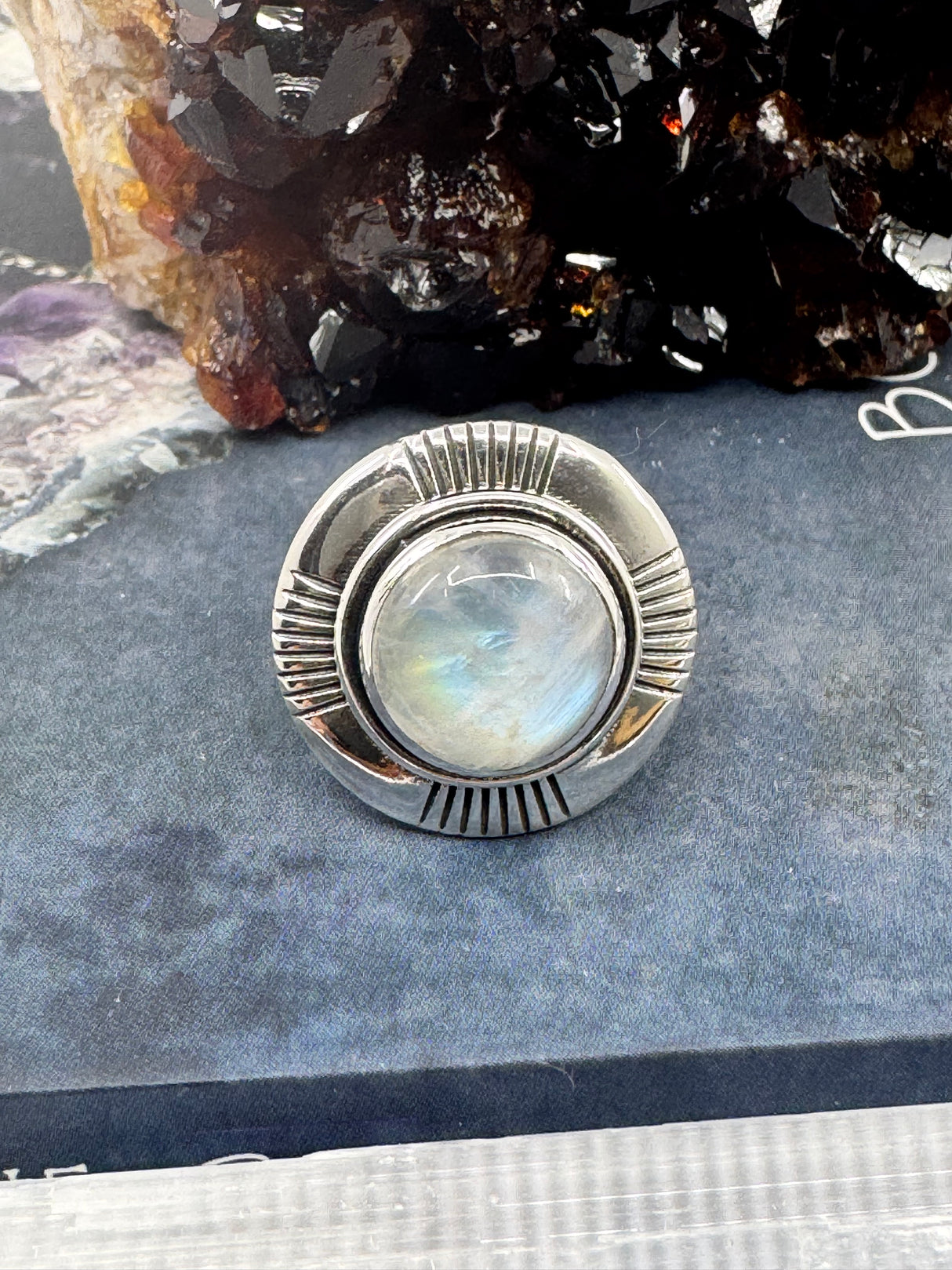 Rainbow Moonstone Silver Ring on Sale at Inspired By 3 Australia