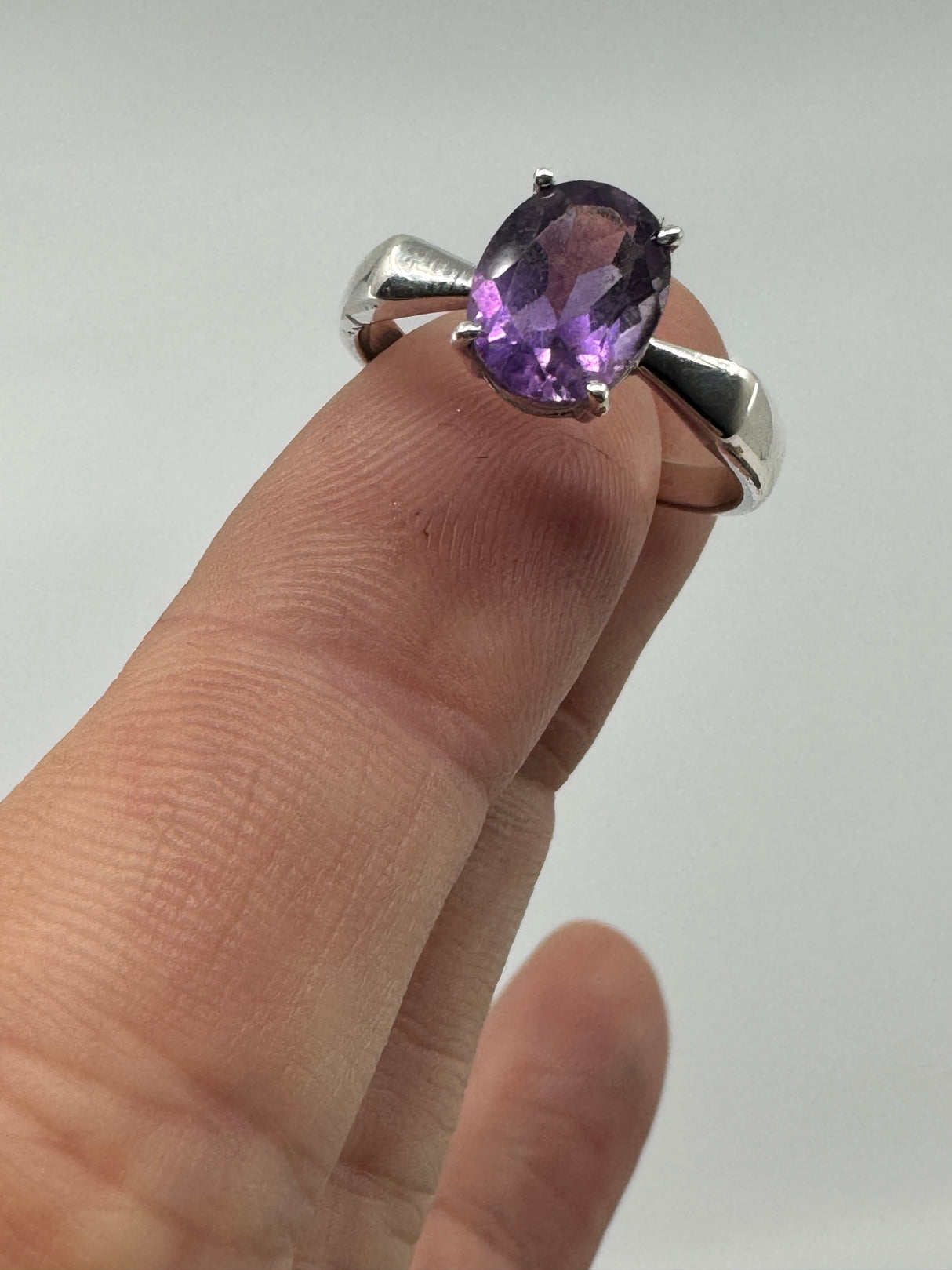 Amethyst Silver Ring Size 6 - “I trust my intuition and allow it to guide me each day”