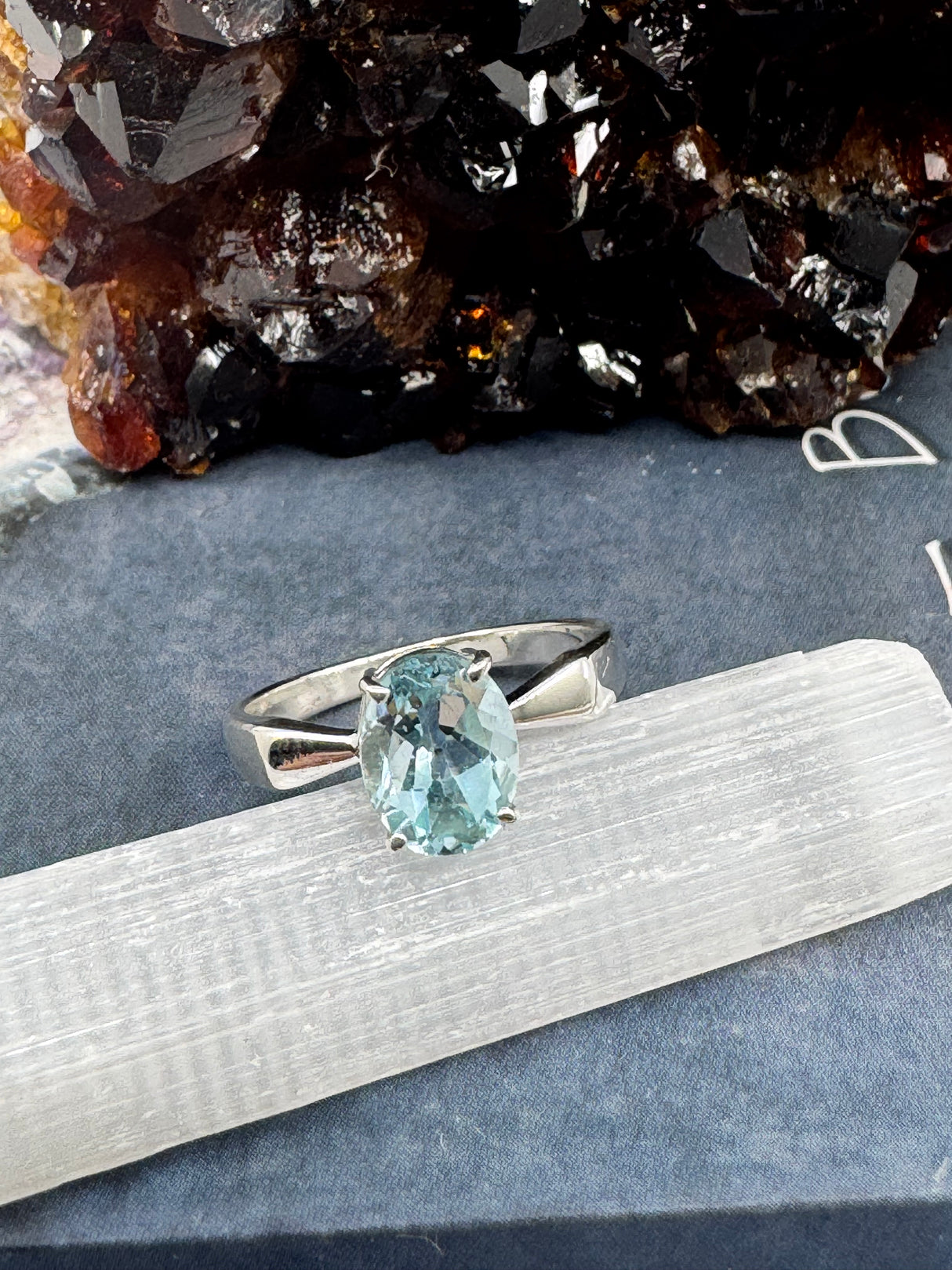 Blue Topaz Silver Ring Size 8 on sale at Inspired By 3 Australia