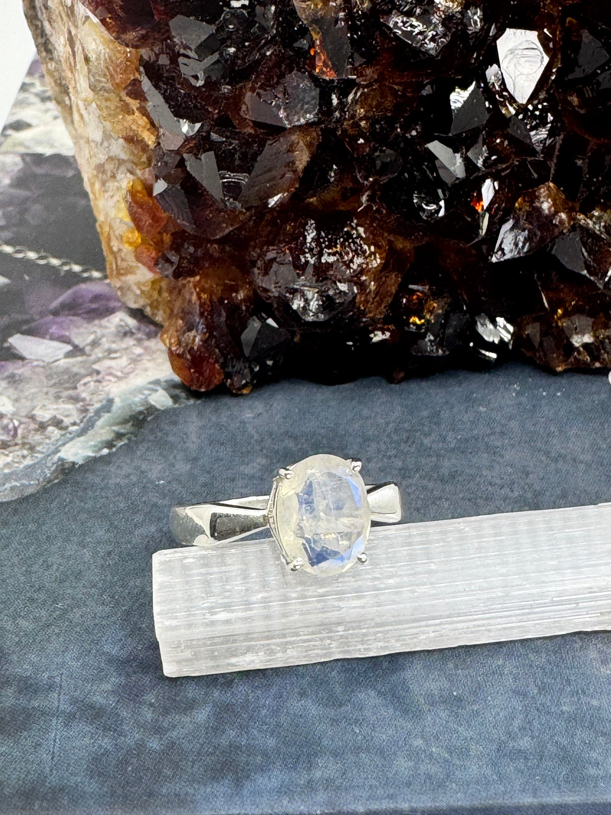 Rainbow Moonstone Silver Ring on Sale at Inspired By 3 Australia