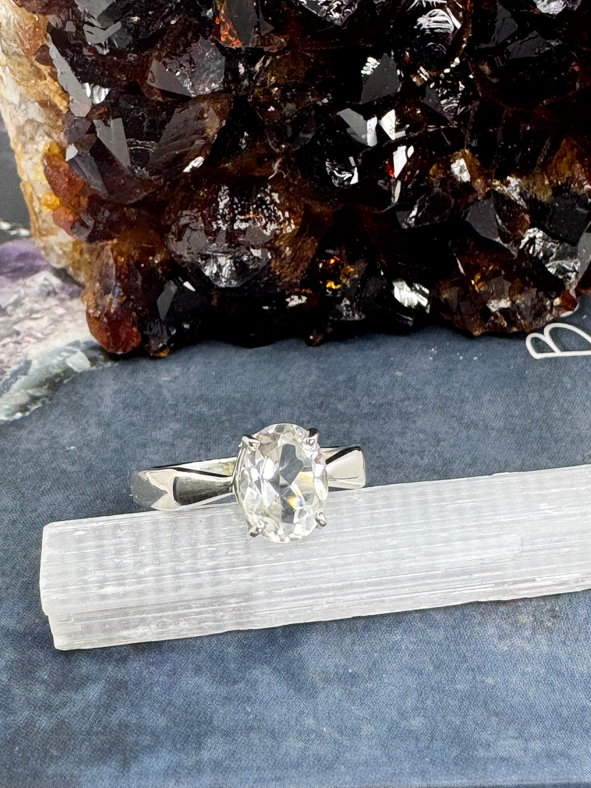 Clear Quartz Ring Size 8 - “I have the power to manifest all my dreams and desires”.