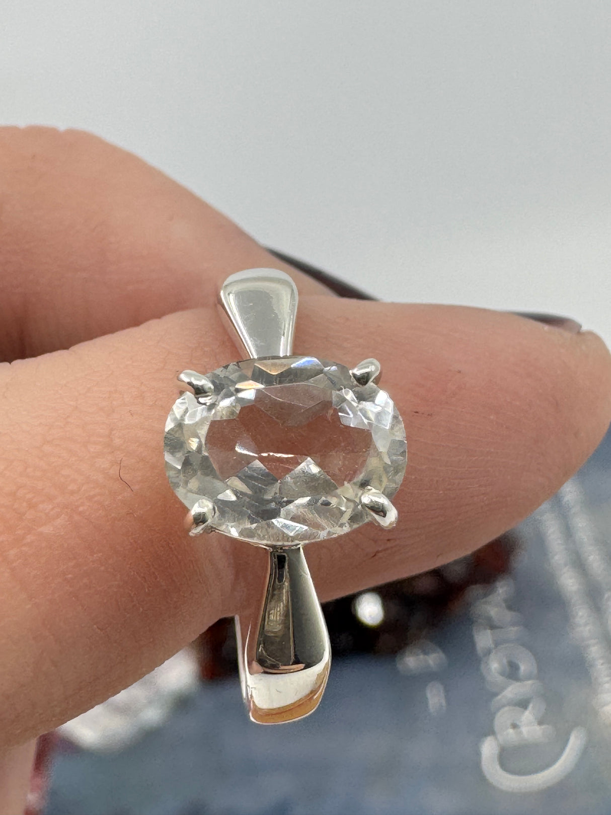 Clear Quartz Ring Size 8 - “I have the power to manifest all my dreams and desires”.