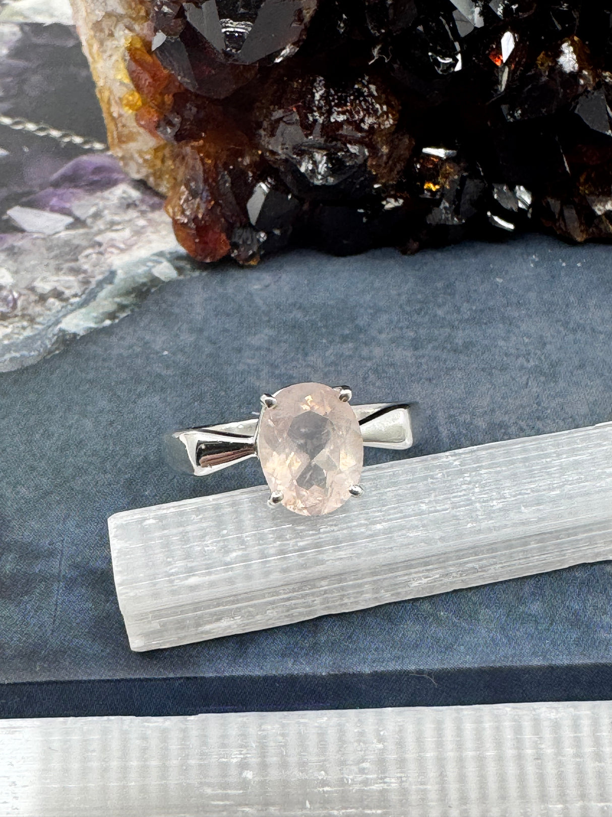Rose Quartz Silver Ring on Sale at Inspired By 3 Australia