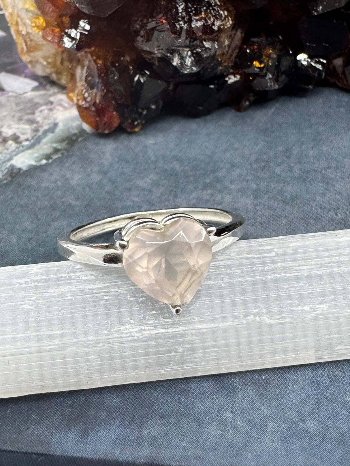 Rose Quartz Silver Ring on Sale at Inspired By 3 Australia
