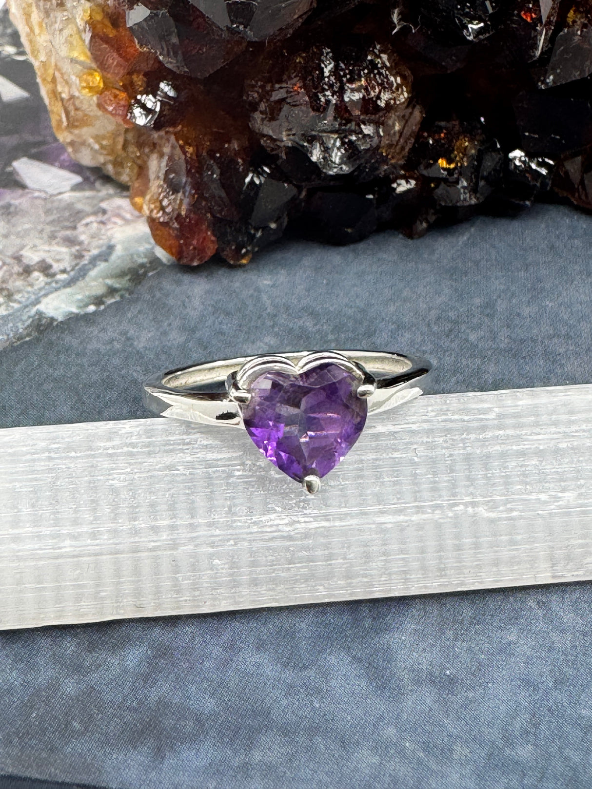 Amethyst Heart Silver Ring on Sale at Inspired By 3 Australia