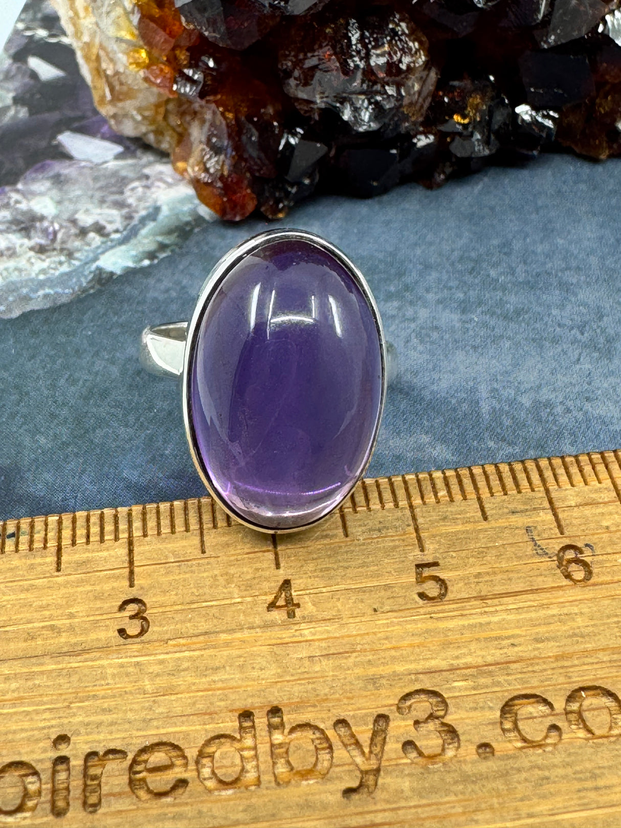 Amethyst Silver Ring Size 8 - "I am passionate and enthusiastic in all areas of my life."