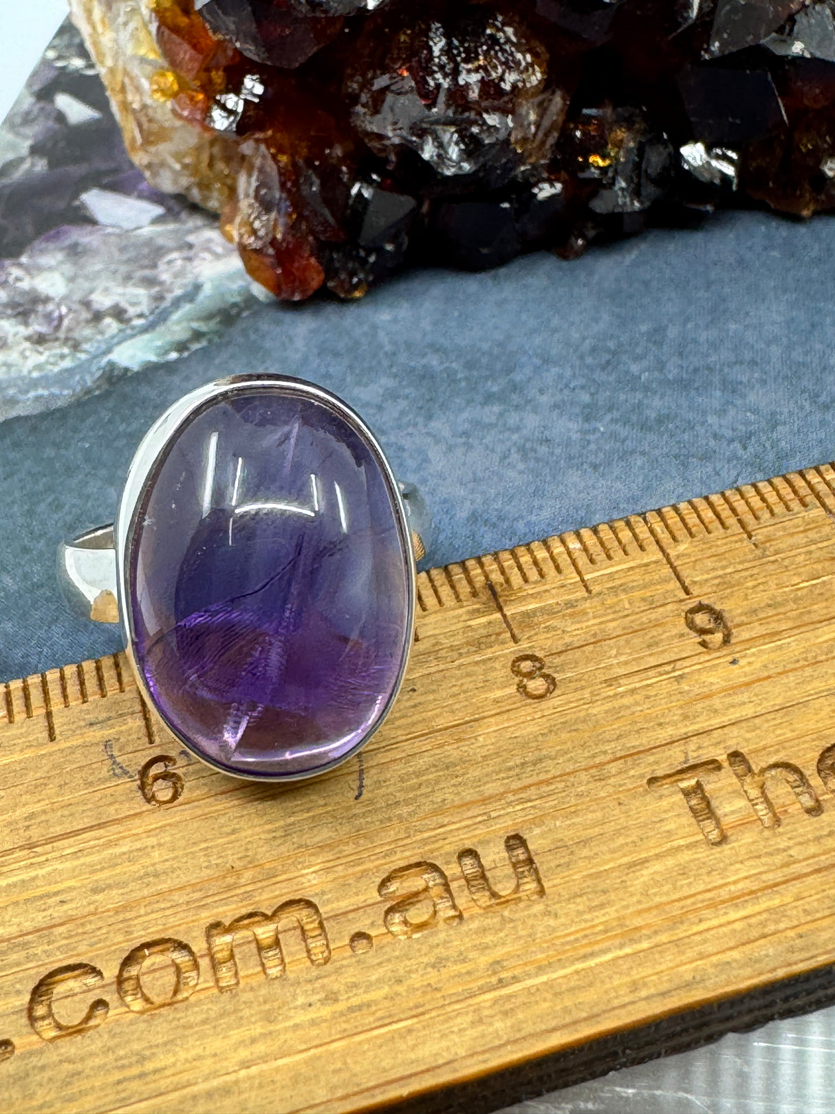 Amethyst Silver Ring Size 8 - "I am passionate and enthusiastic in all areas of my life."