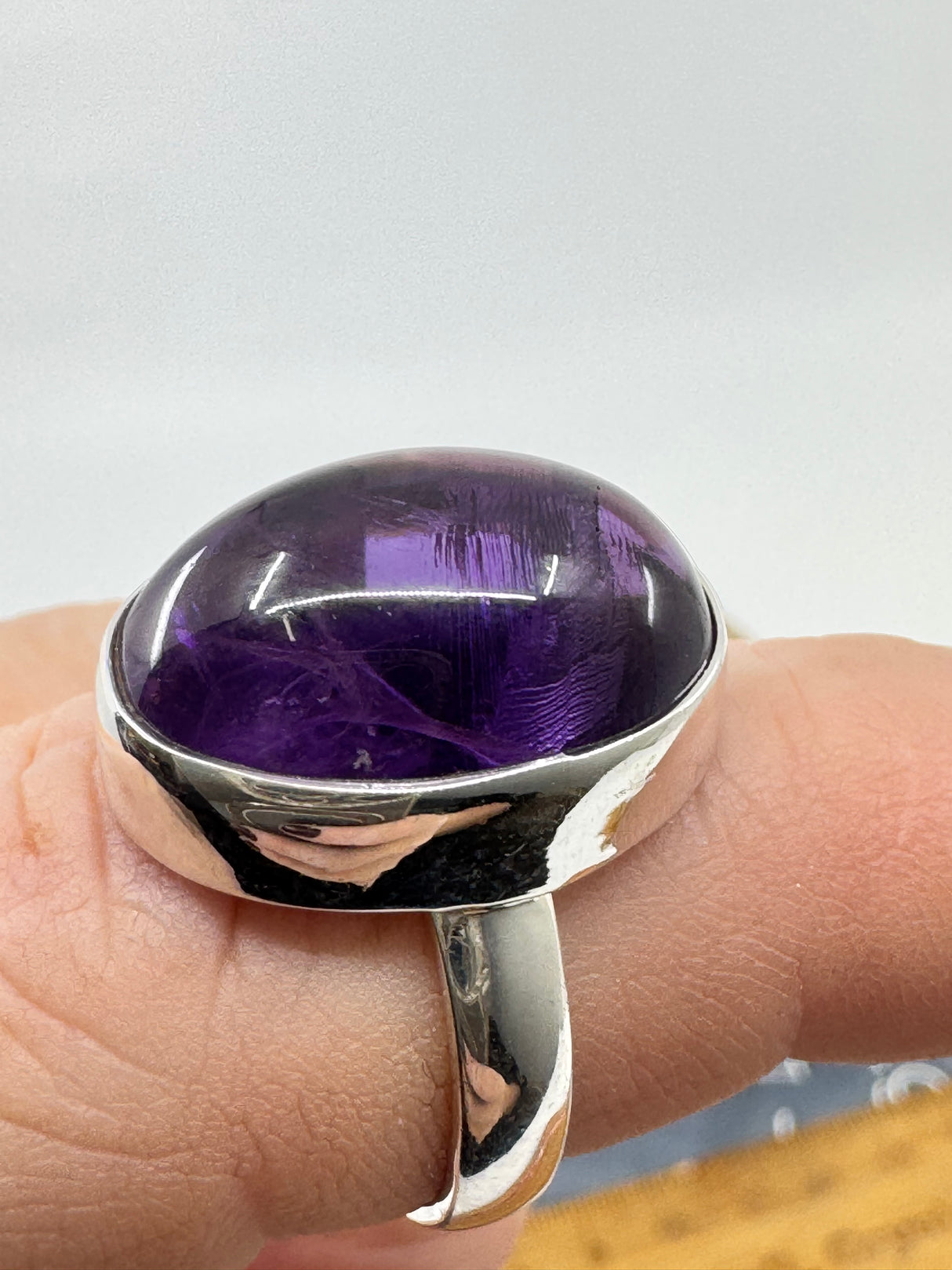Amethyst Silver Ring Size 8 - "I am passionate and enthusiastic in all areas of my life."