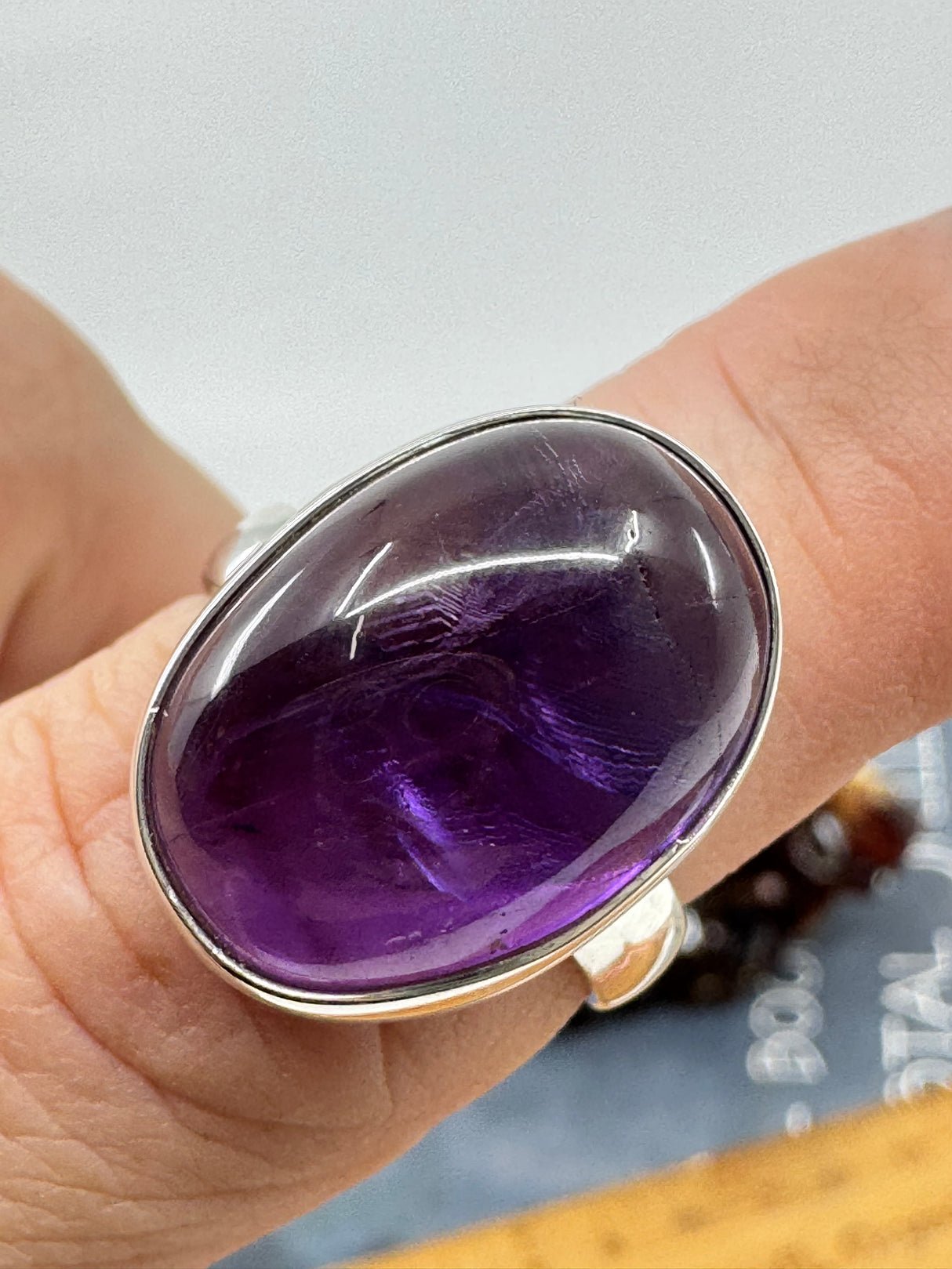 Amethyst Silver Ring Size 8 - "I am passionate and enthusiastic in all areas of my life."