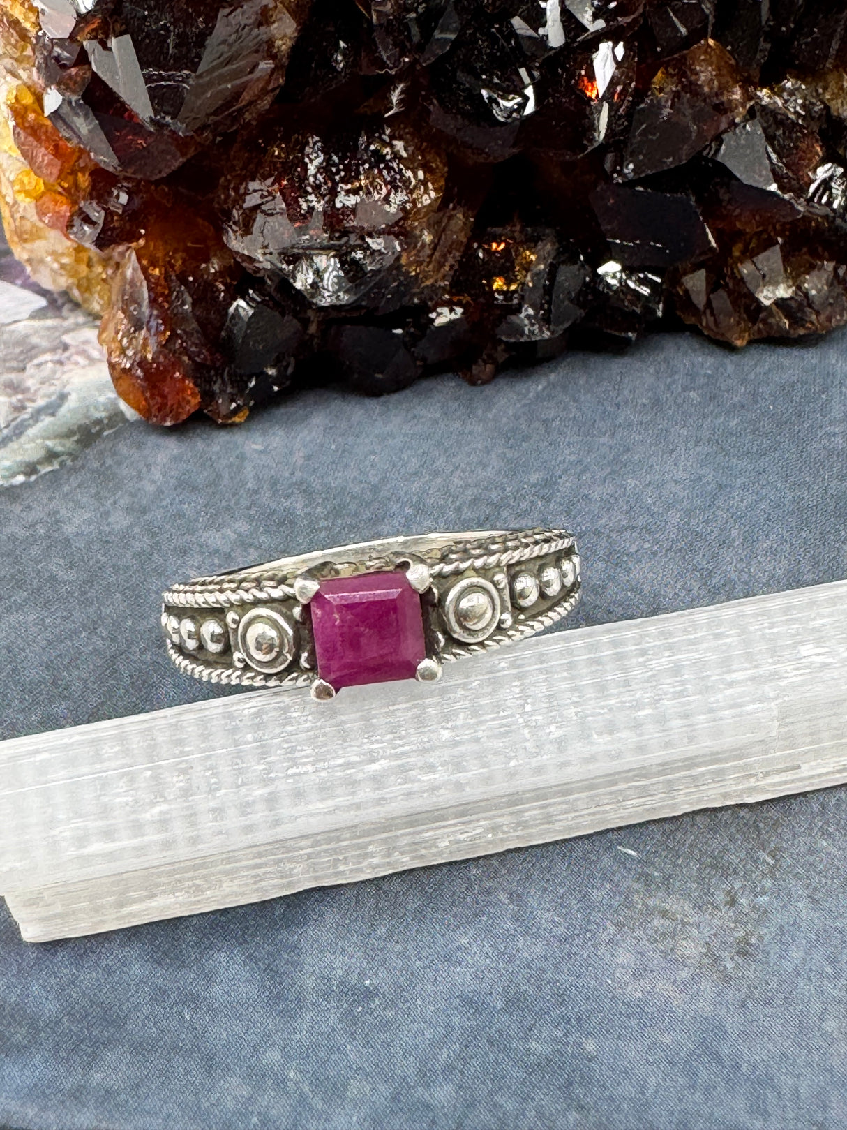 Ruby Silver Ring Size 8 - on sale at Inspired By 3 Australia