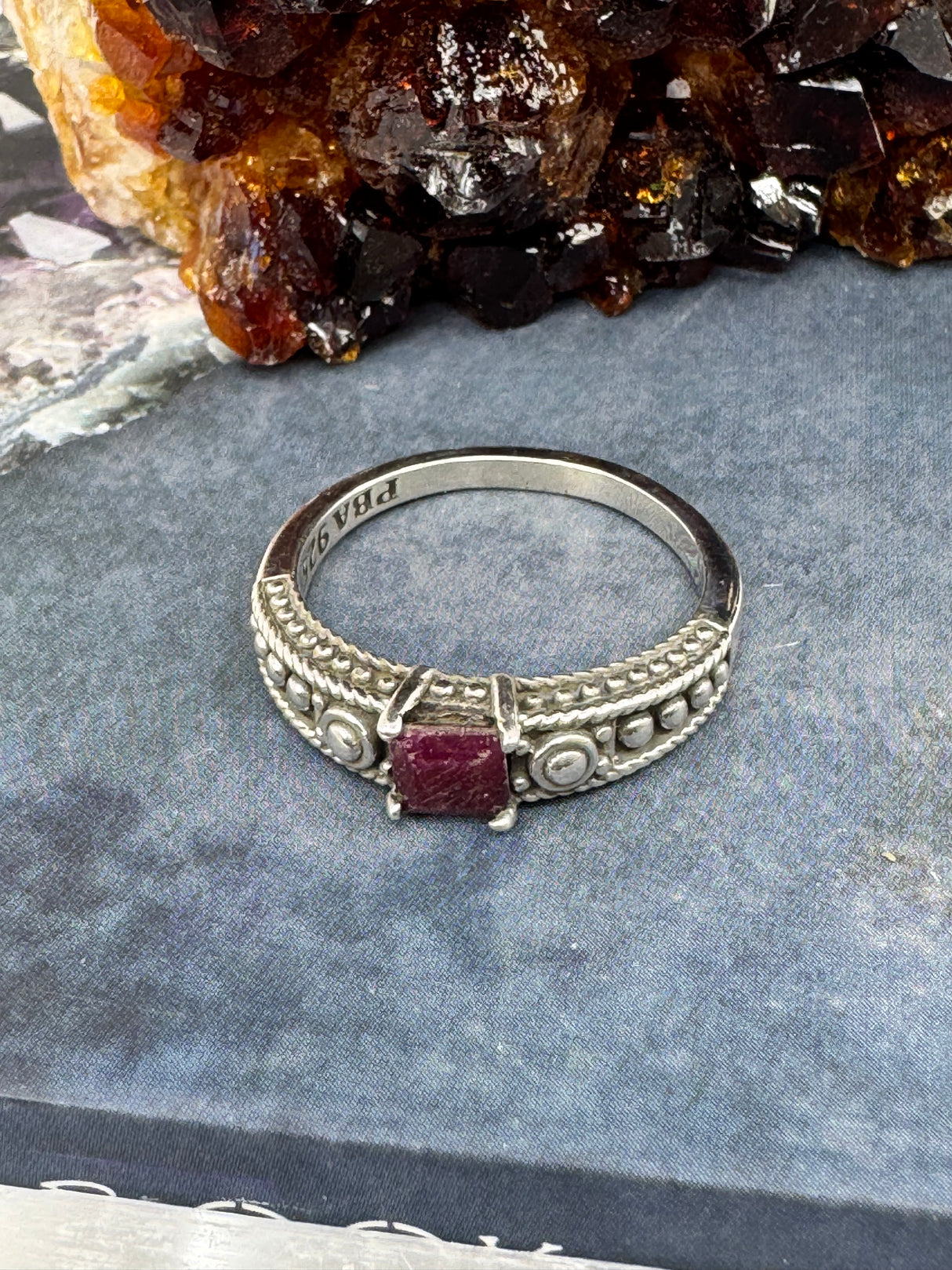 Ruby Silver Ring Size 8 - on sale at Inspired By 3 Australia