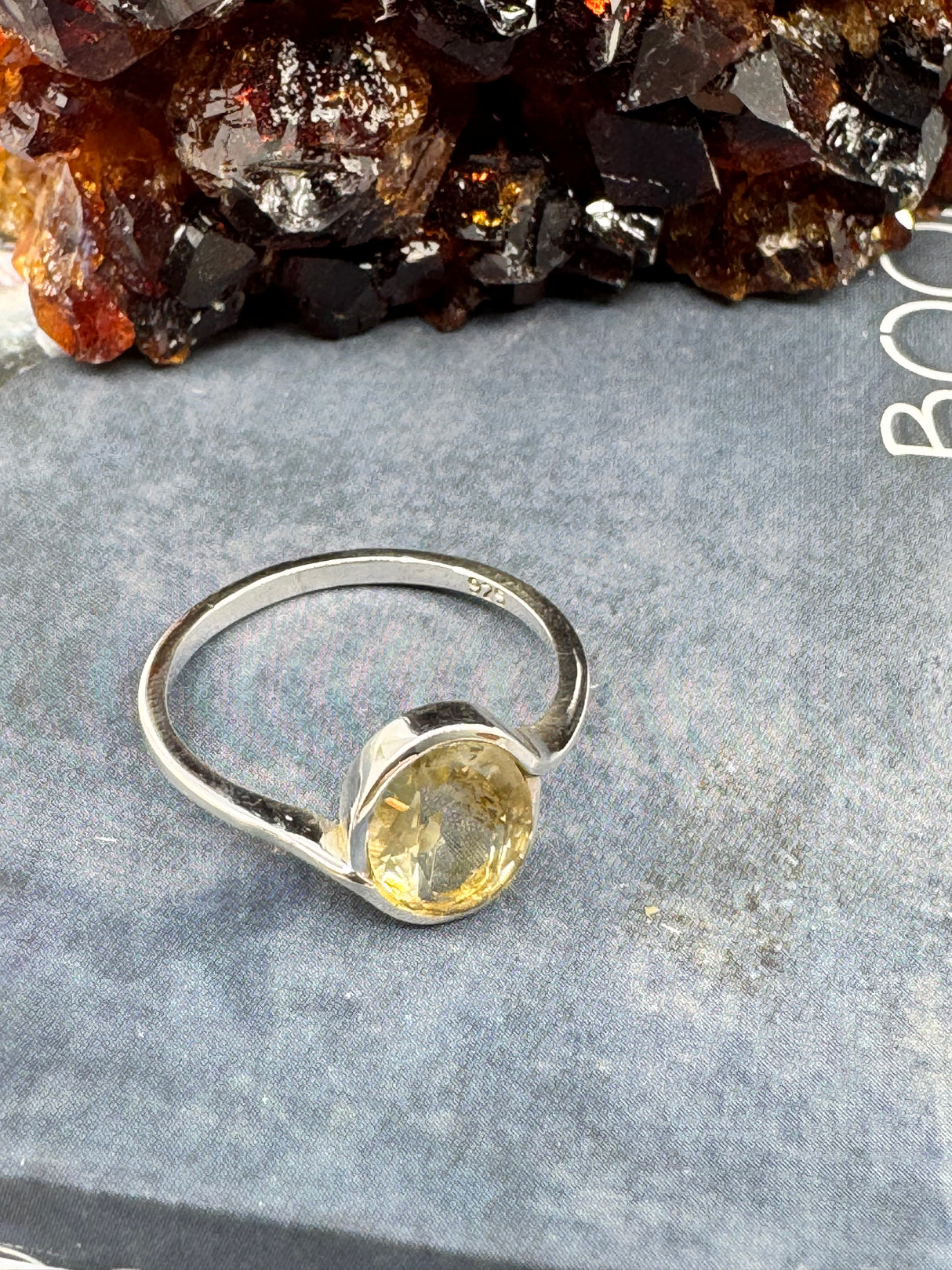 Citrine Silver Ring Size 8 - “I am successful in all areas of life”
