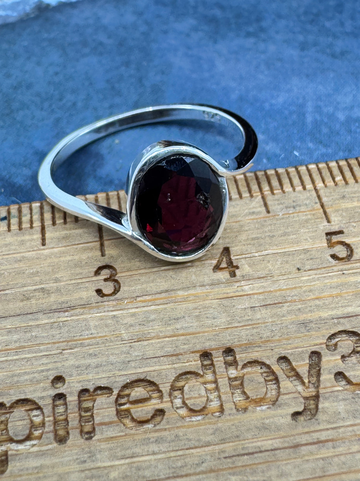 Garnet Silver Ring Size 8 - "I am passionate and enthusiastic in all areas of my life."