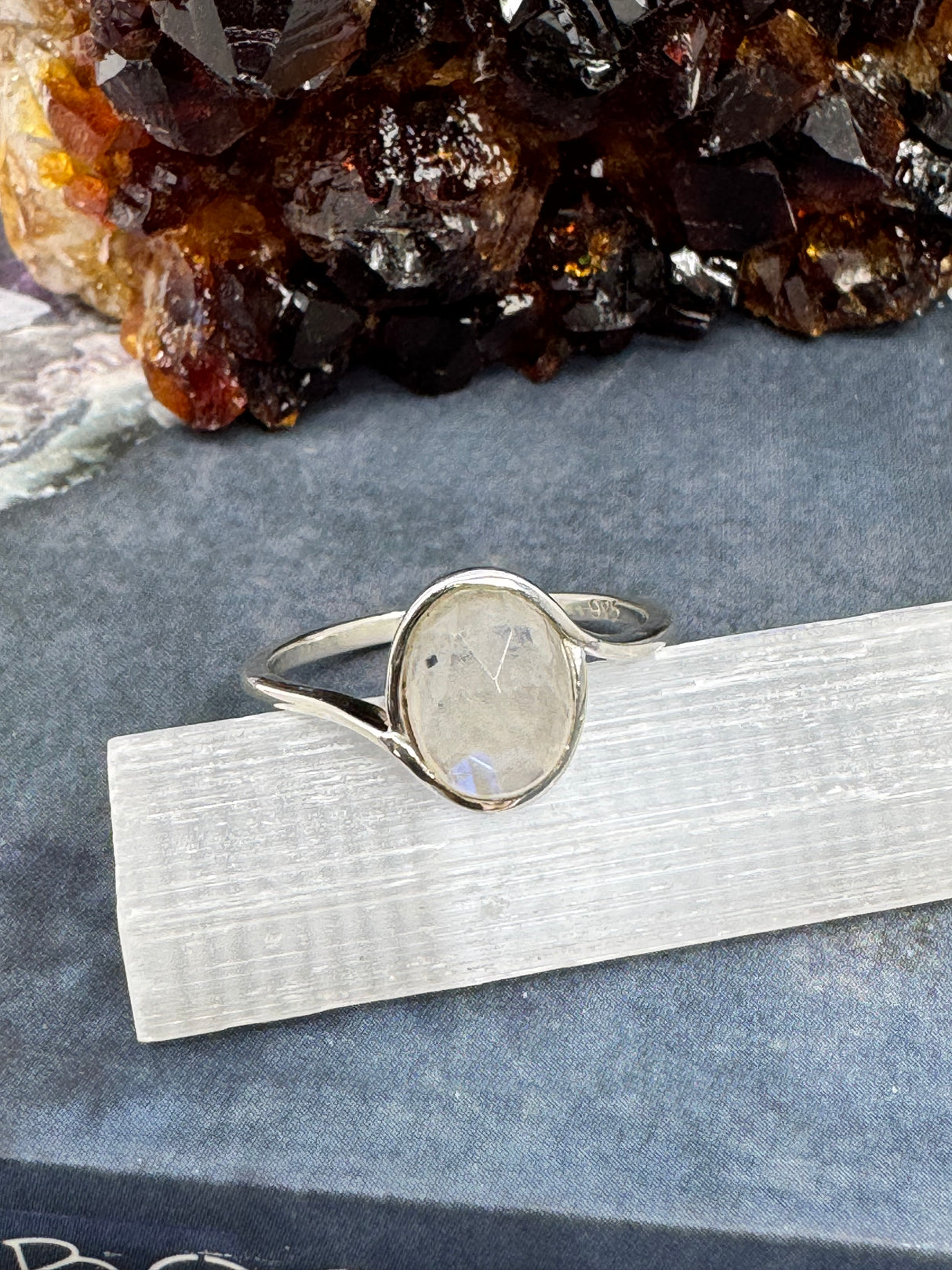 Rainbow Moonstone Silver Ring on Sale at Inspired By 3 Australia