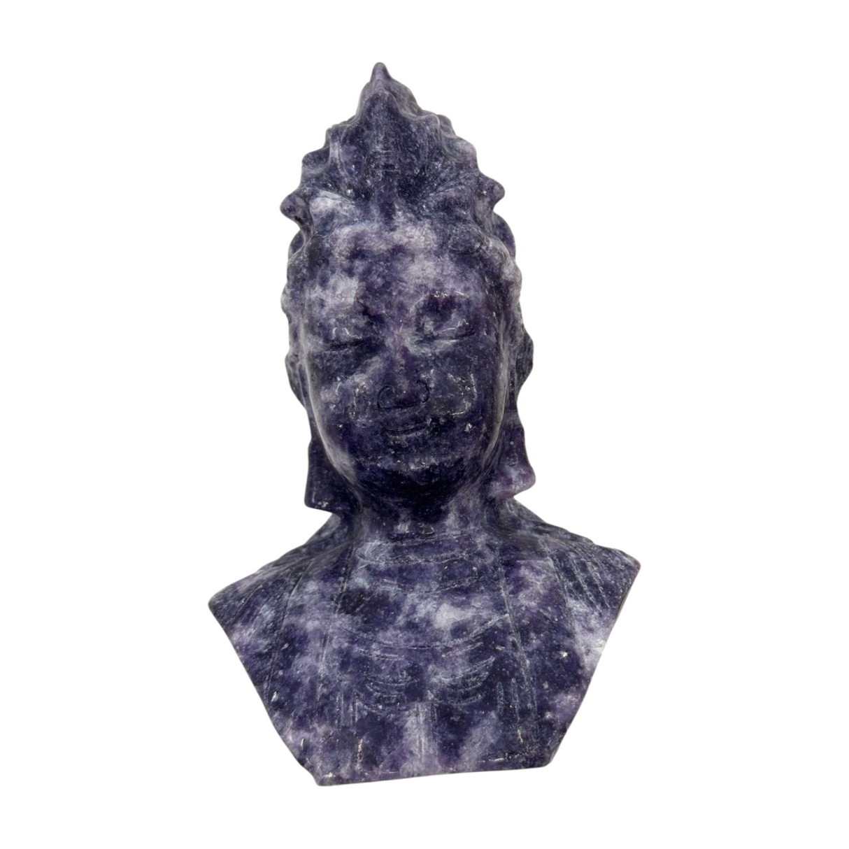 Lepidolite Goddess Kuan Yin Carving 404g - Balance. Calming.