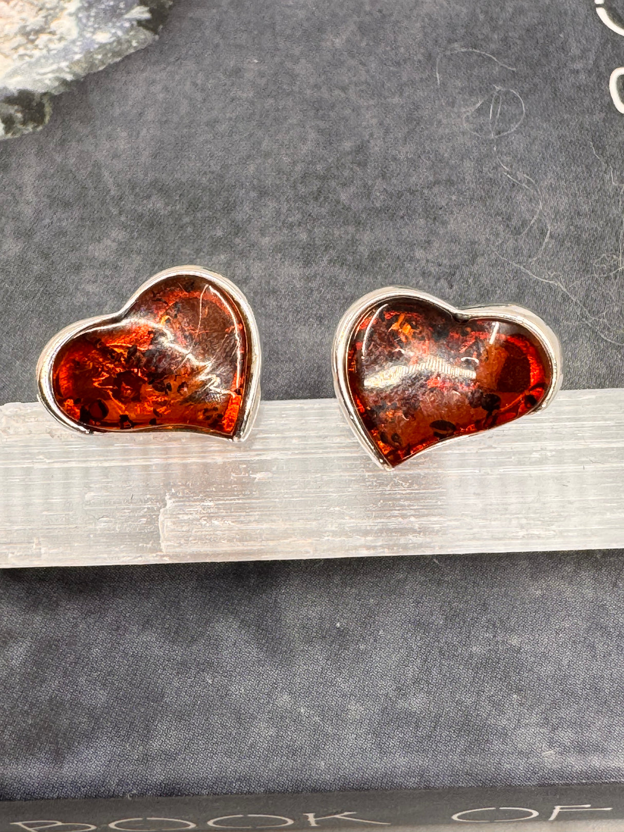 Amber Silver Heart Earring - on Sale Inspired By 3 Australia