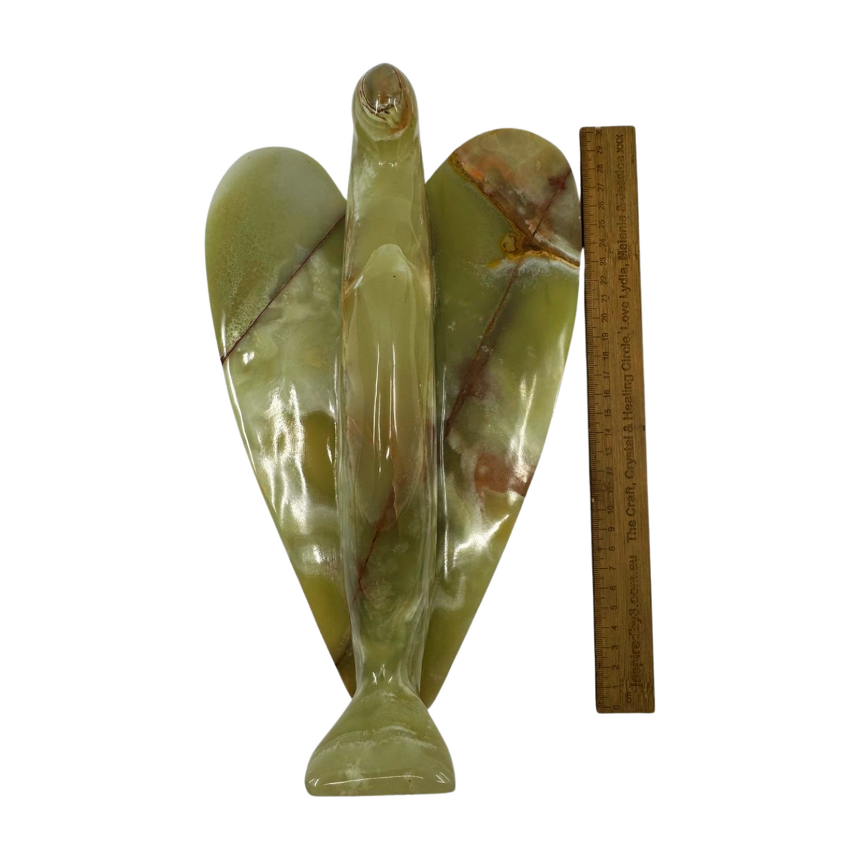 Green Onyx Angel Carving. Large 3kilos 36cm - Inner Strength. Stress Relief.