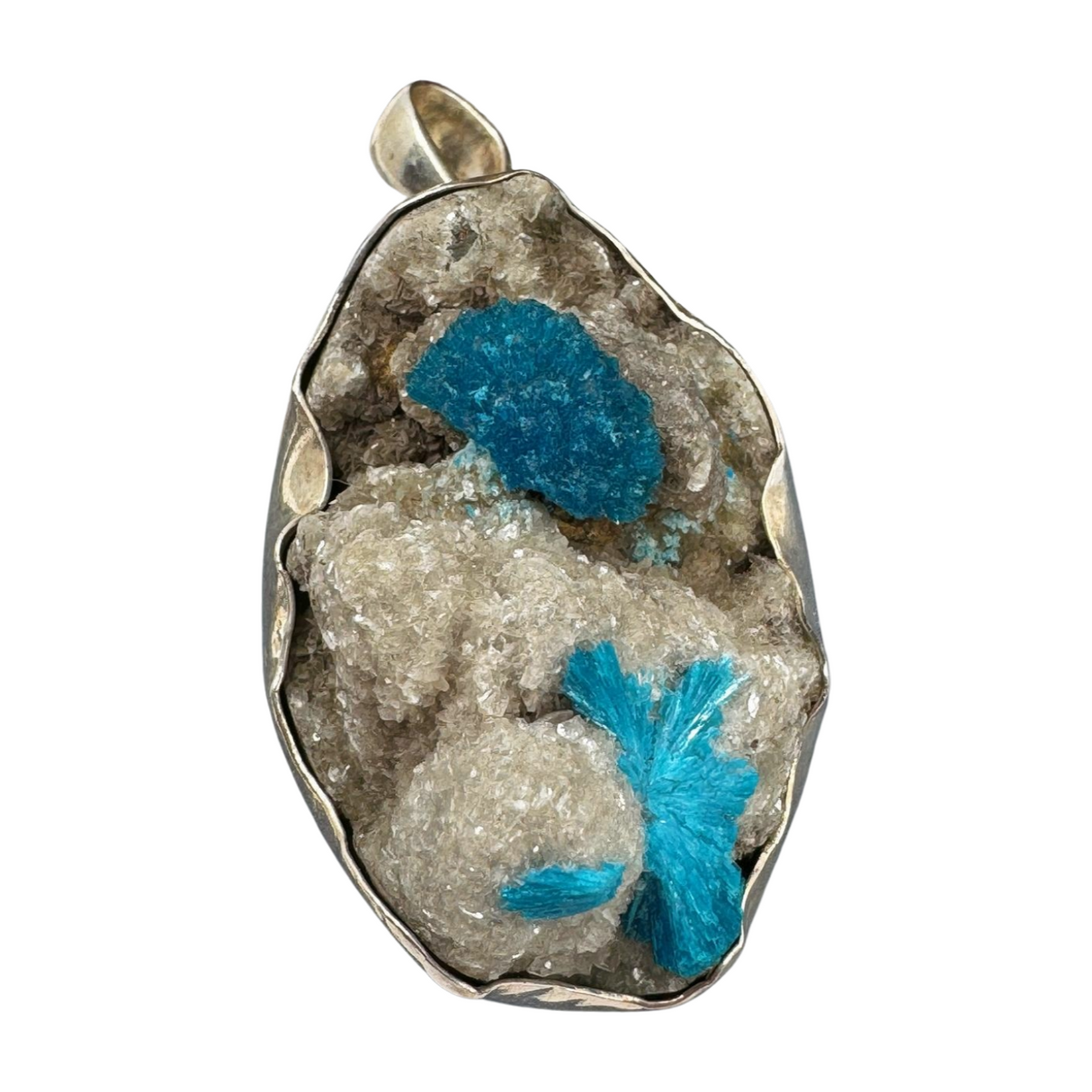 Cavansite XL Silver Pendant - Significant Life Changes