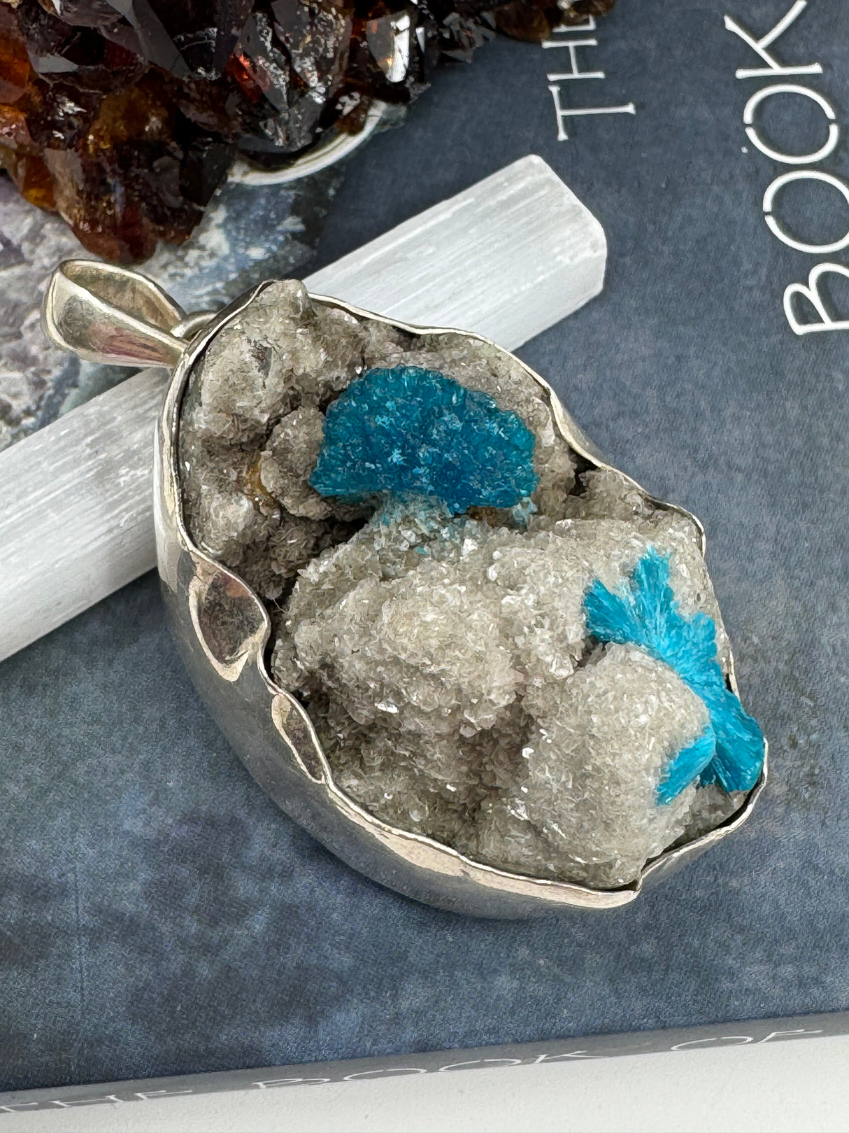 Cavansite XL Silver Pendant - Significant Life Changes