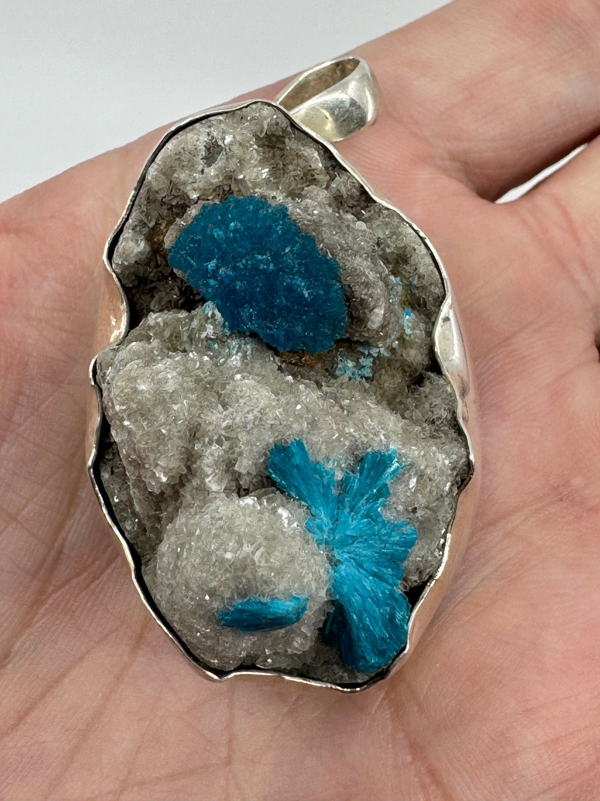 Cavansite XL Silver Pendant - Significant Life Changes