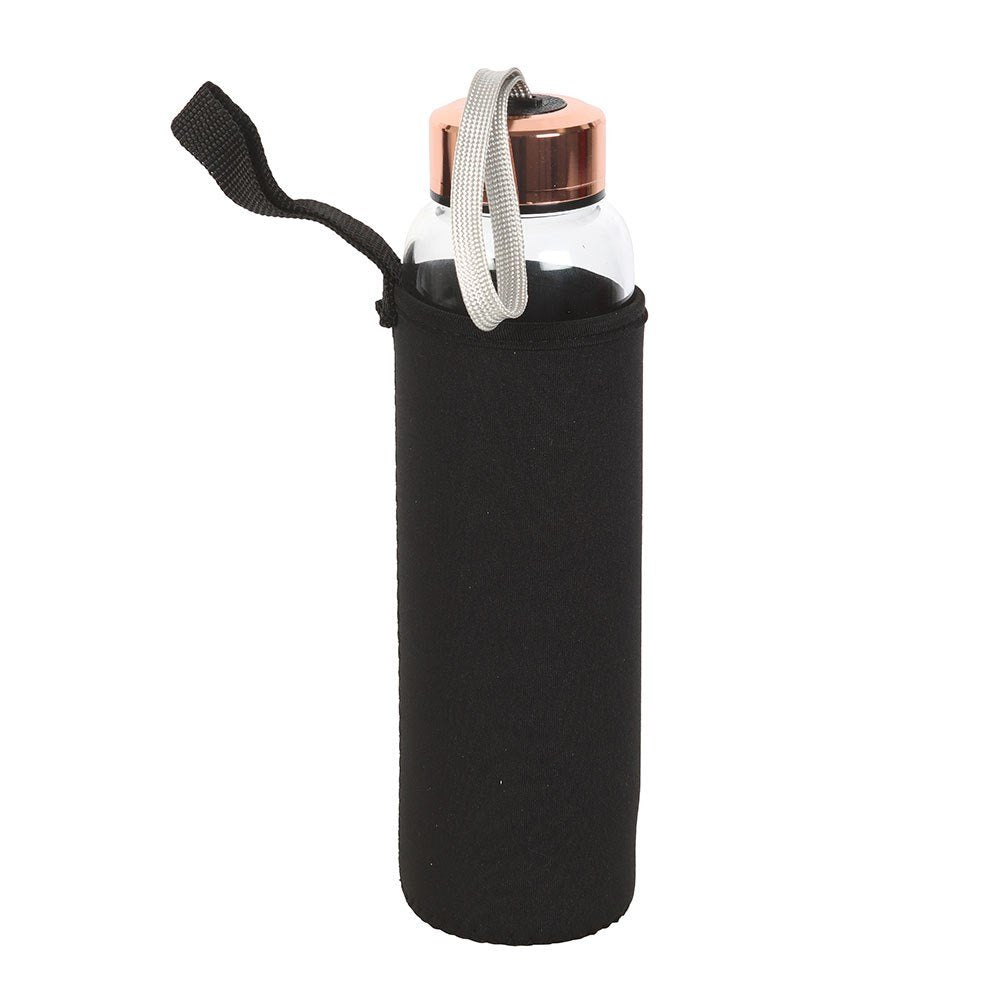 Luna Moth Glass Water Bottle with Clear Quartz Crystal – 500ml