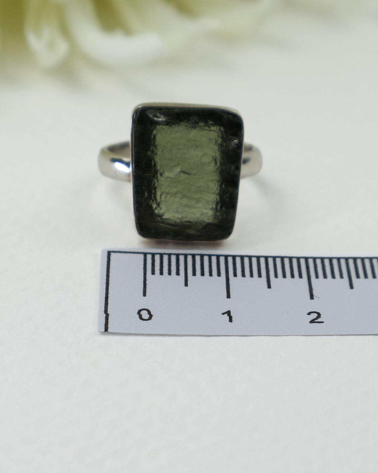 Genuine Czech Moldavite Sterling Silver Ring – Size 9 | 4.58g | One of a Kind