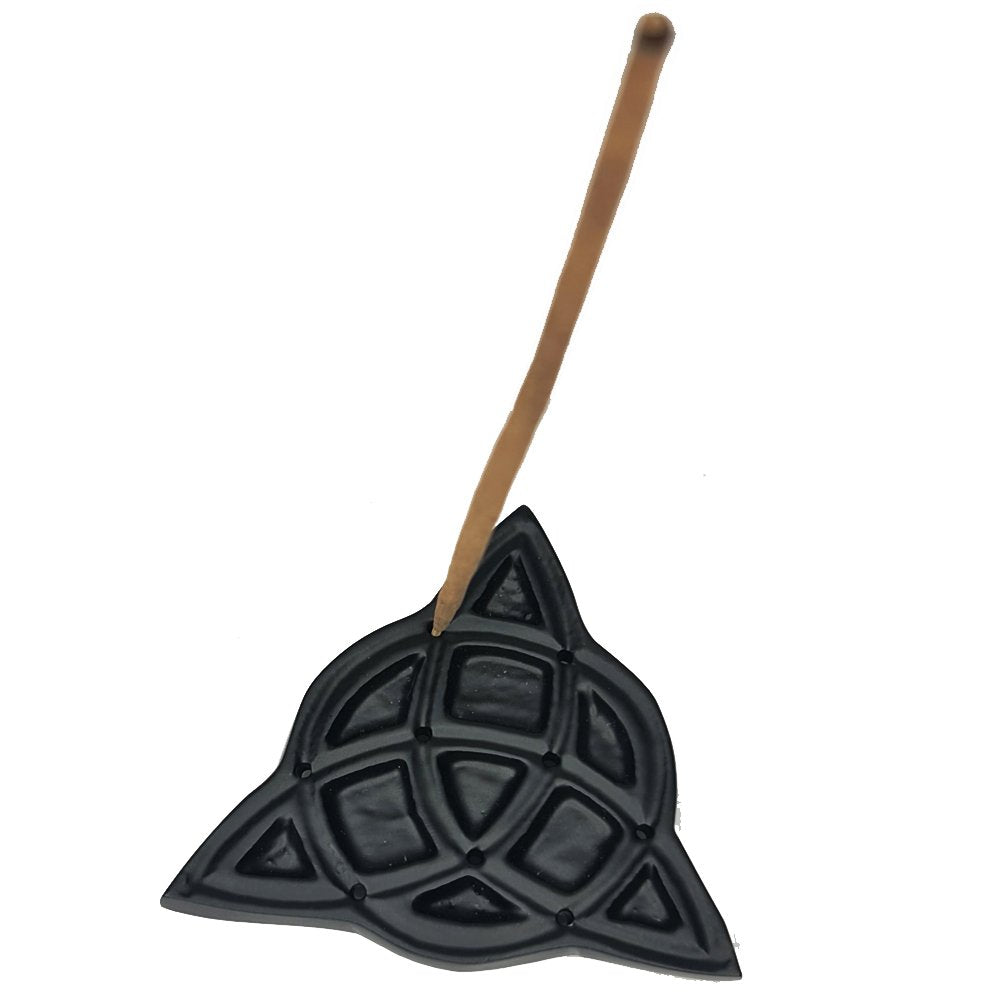 Triquetra incense stick holder – aluminium 8cm spiritual décor