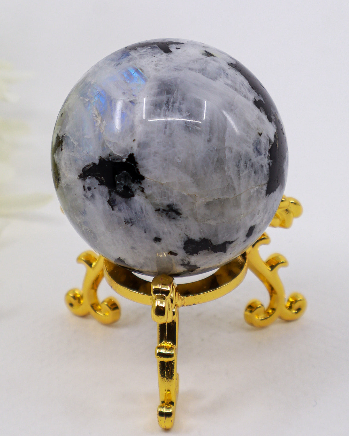 Rainbow Moonstone Sphere 140g - Lunar Veil