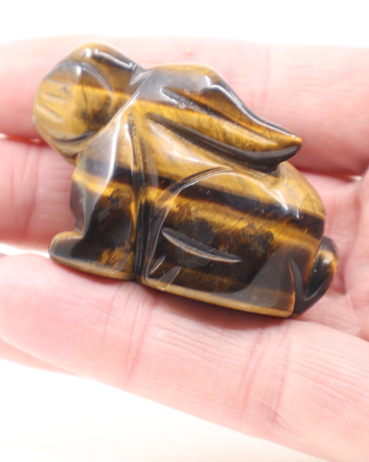 Tiger Eye Rabbit Crystal Carving – Abundance, Luck & Protection