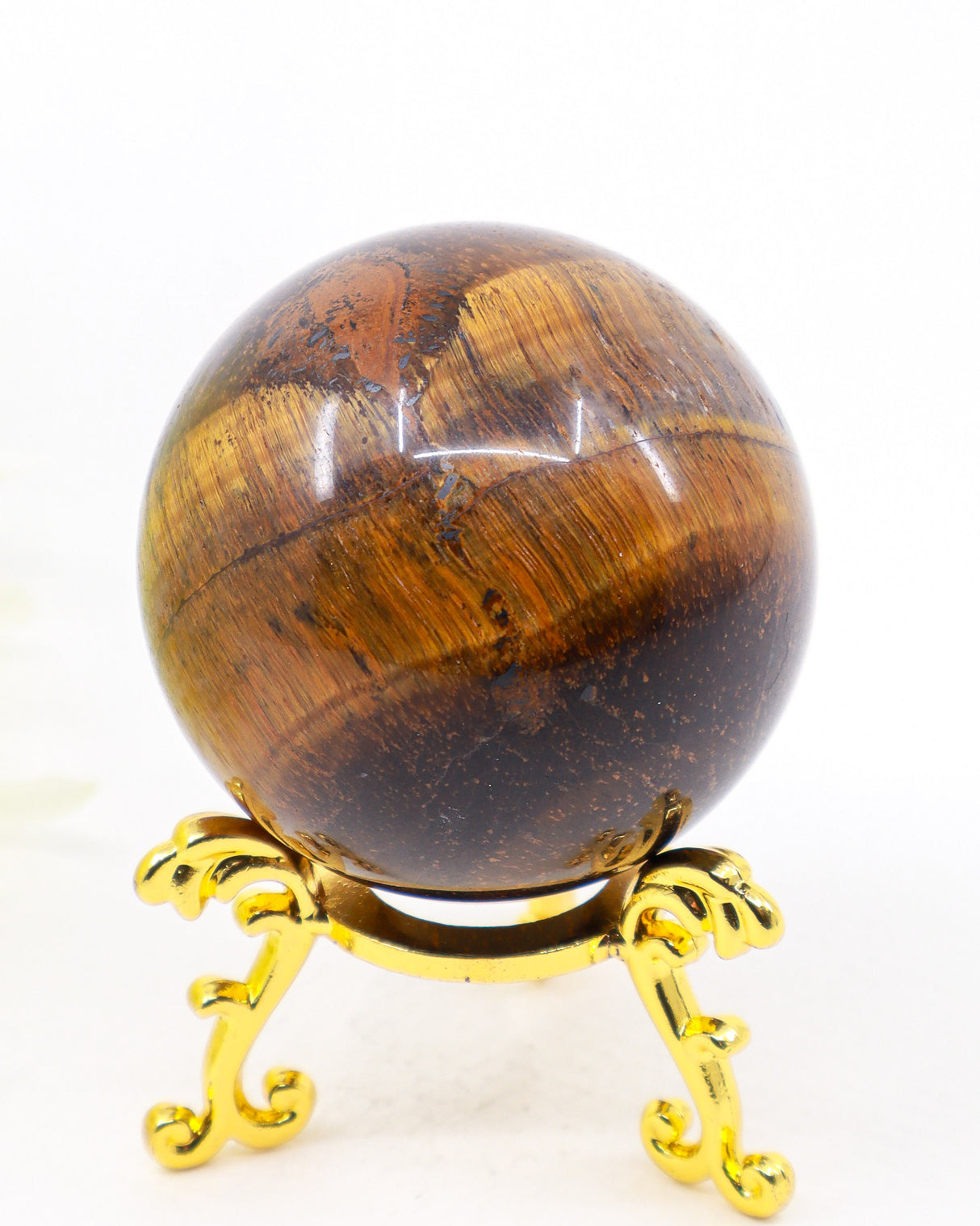 Tiger Eye Gold Sphere – Guardian of Inner Strength & the Golden Path | 210g