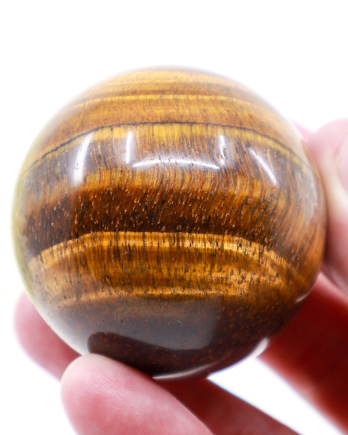 Tiger Eye Gold Sphere – Guardian of Inner Strength & the Golden Path | 210g