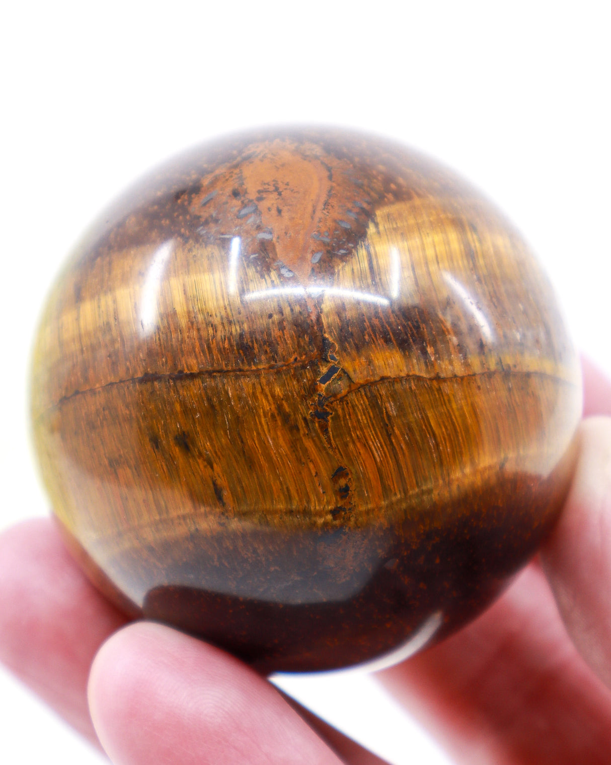 Tiger Eye Gold Sphere – Guardian of Inner Strength & the Golden Path | 210g