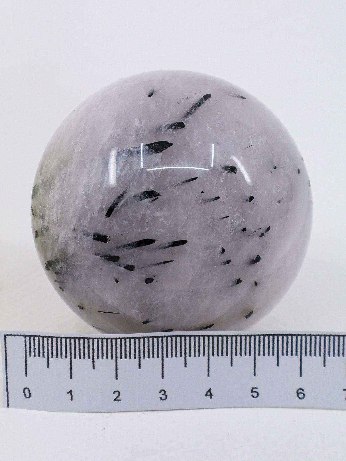 Black Tourmalinated Quartz Sphere 363g – Grounding, Protection & Mental Clarity