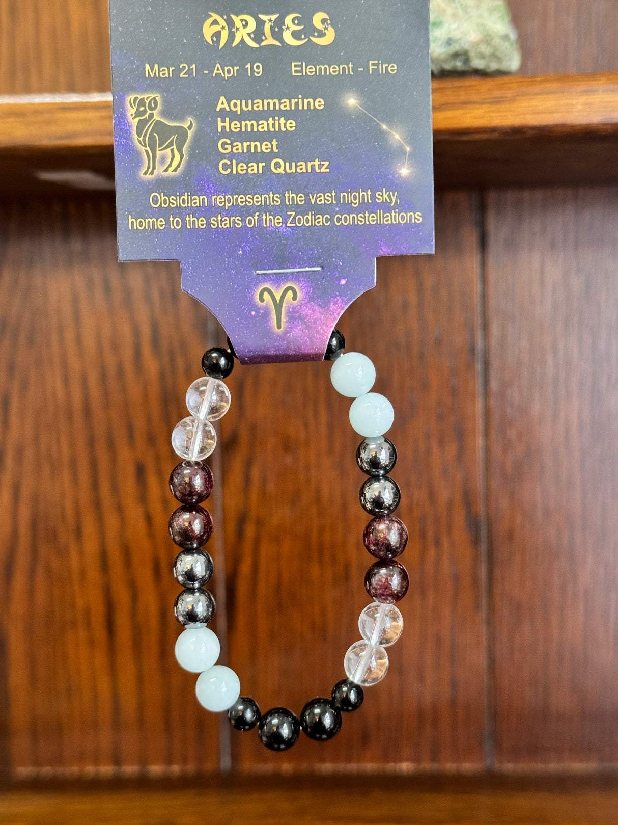 Zodiac crystal bracelet for Aries