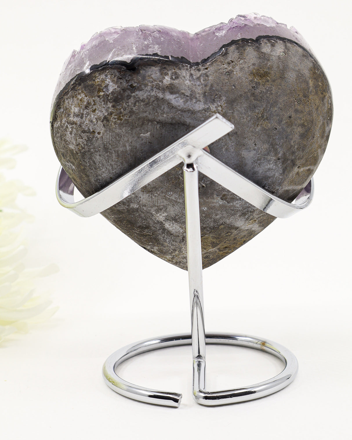 Amethyst Crystal Heart on Stand | Love, Harmony & Spiritual Healing