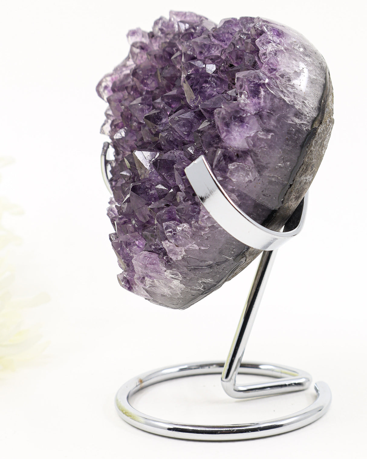 Amethyst Crystal Heart on Stand | Love, Harmony & Spiritual Healing