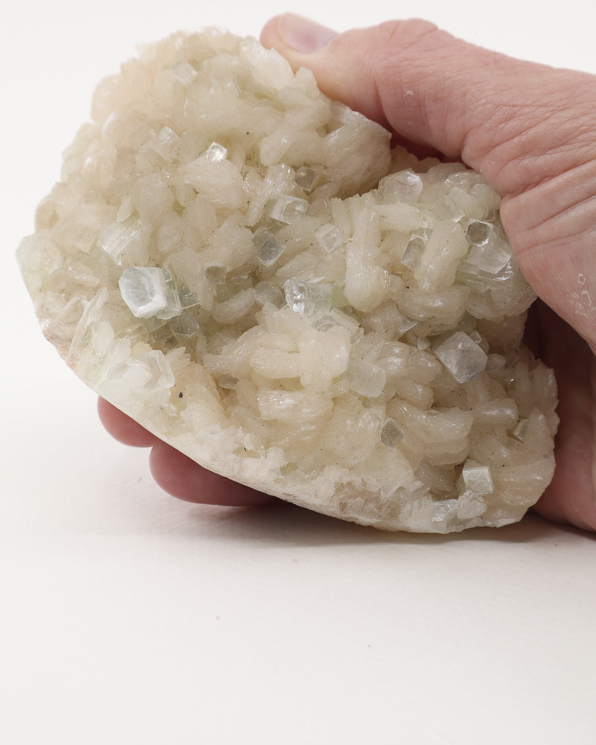 Apophyllite & Stilbite Crystal Cluster – Sparkling Zeolite Specimen – 382g