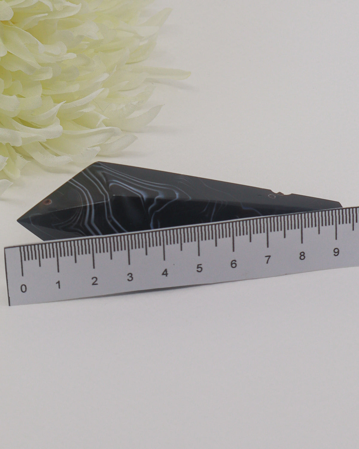 Black Agate Crystal Wand 72g – The Guardian’s Eye | Protection & Grounding