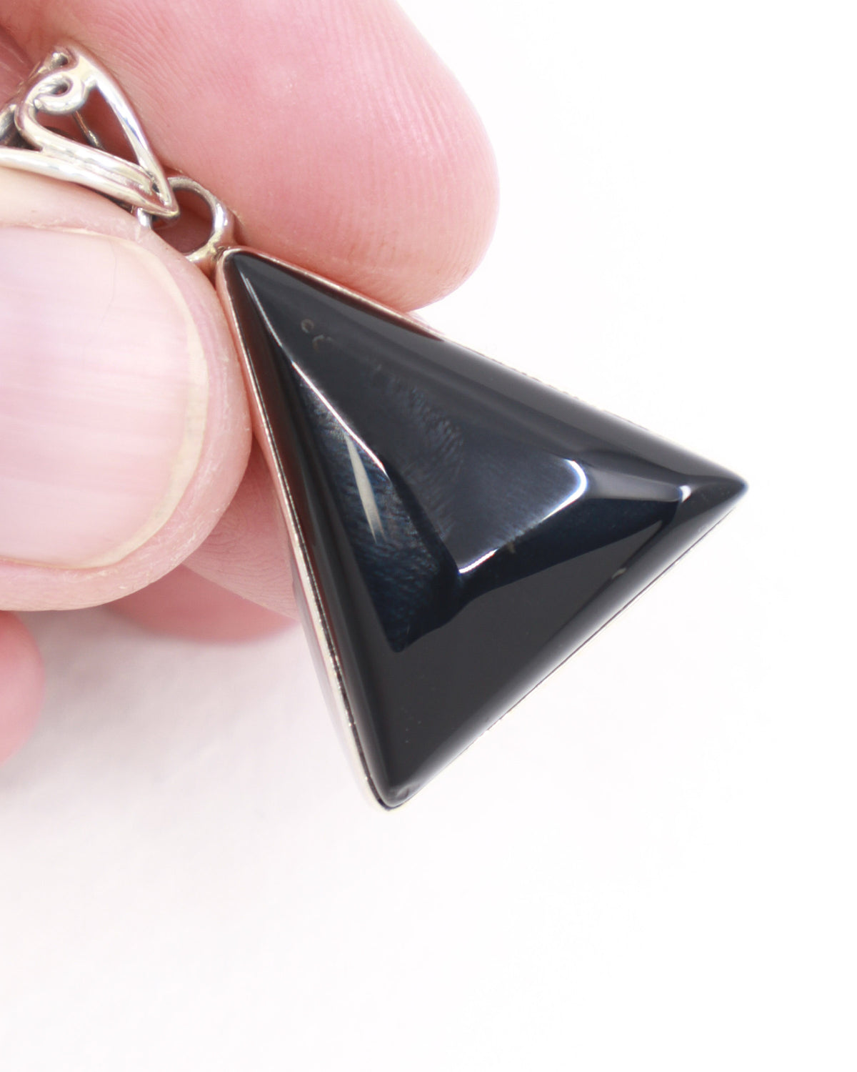 Black Onyx Sterling Silver Pendant – The Sacred Triangle | Strength & Protection
