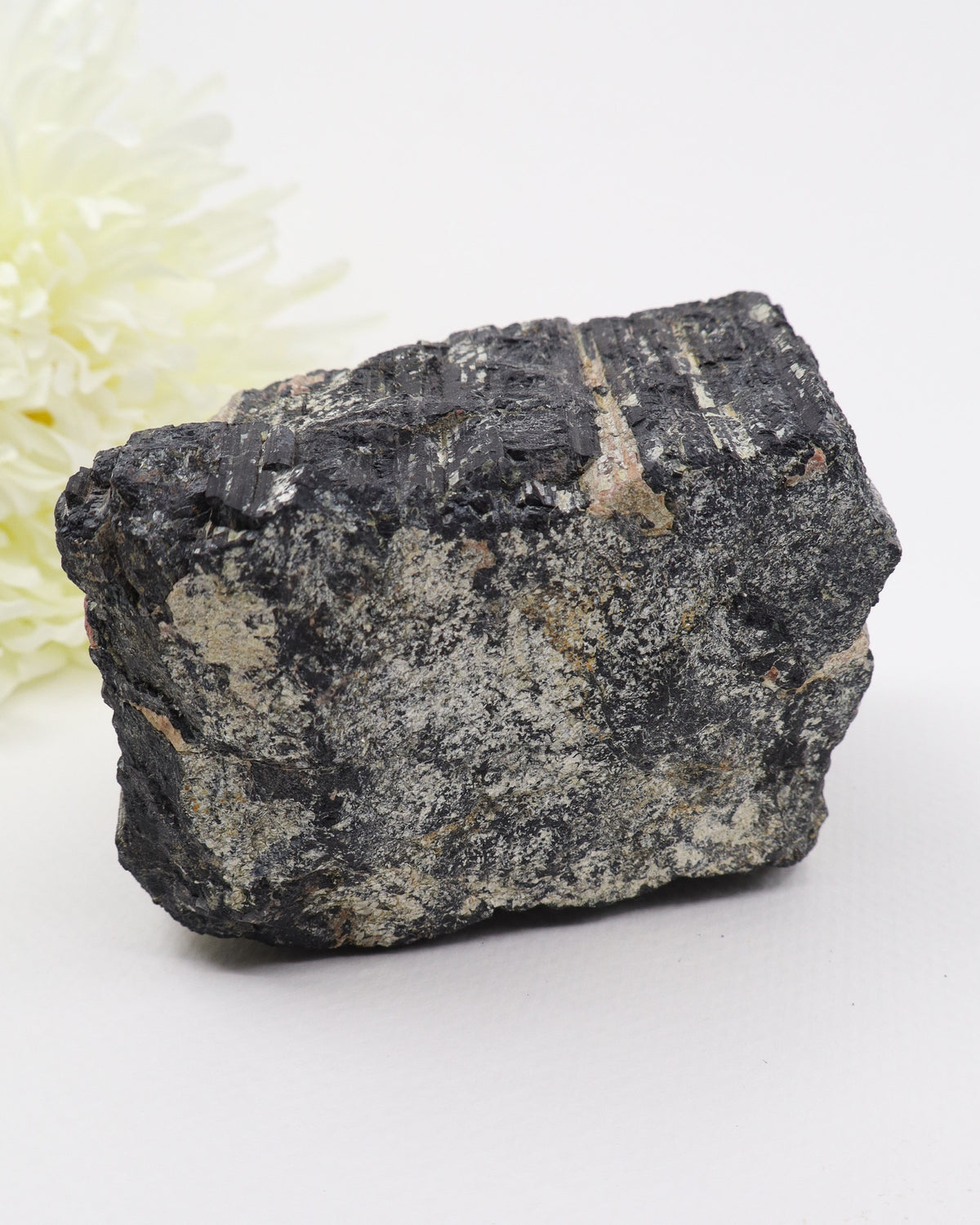 Black Tourmaline with Pink Feldspar 1.242kg – The Guardian Stone | Protection & Grounding