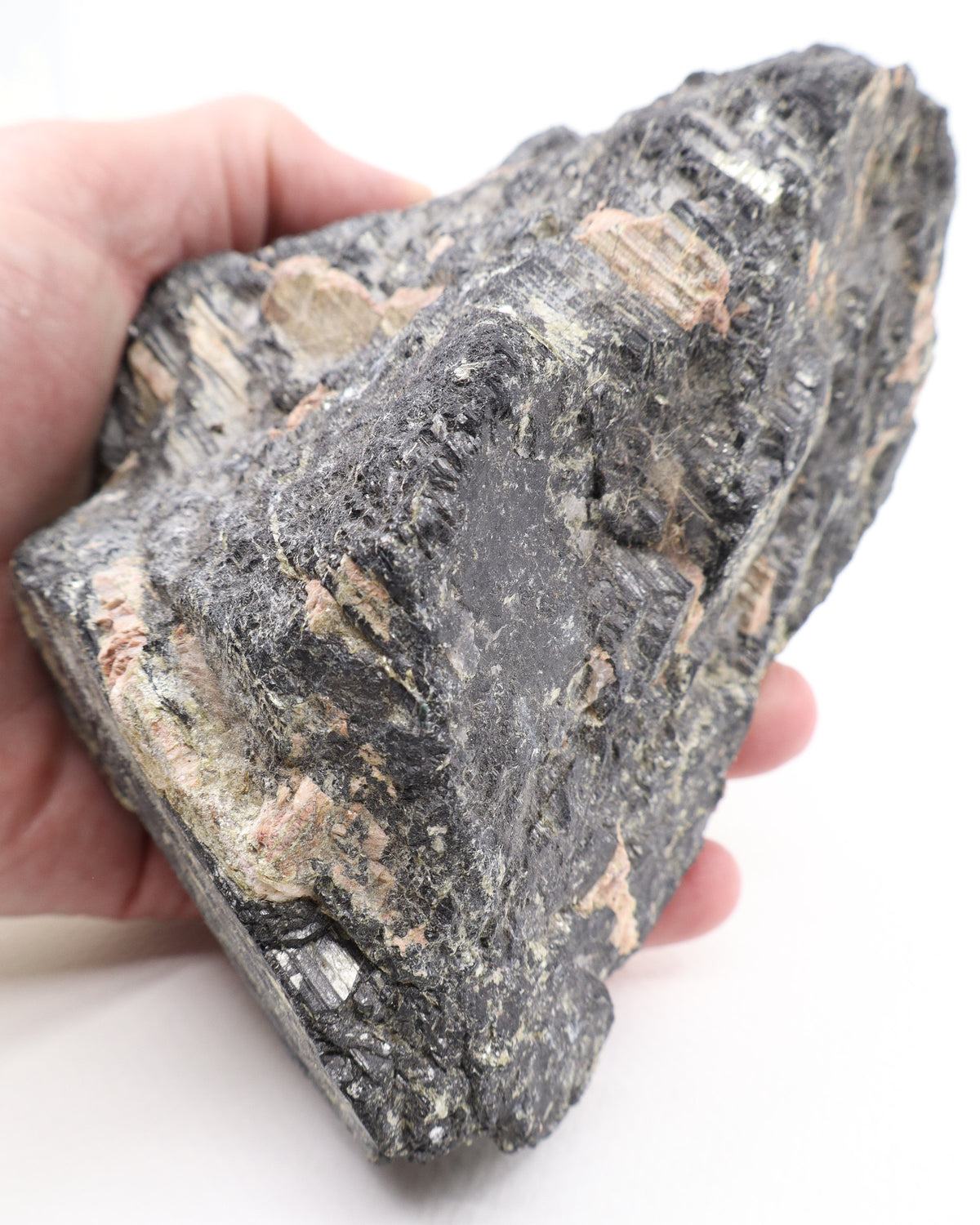 Black Tourmaline with Pink Feldspar 1.559kg – The Guardian Stone | Protection & Grounding