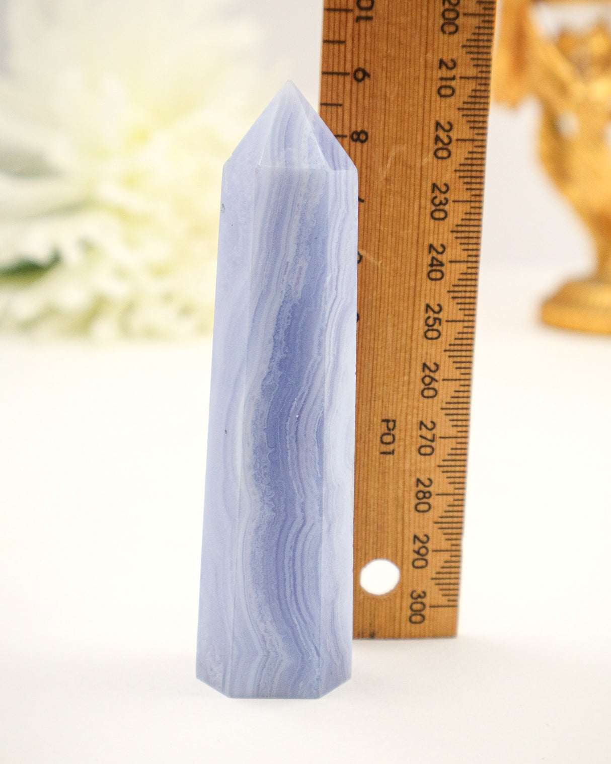 Blue Lace Agate Tower | 9cm | 85g | Calm Communication