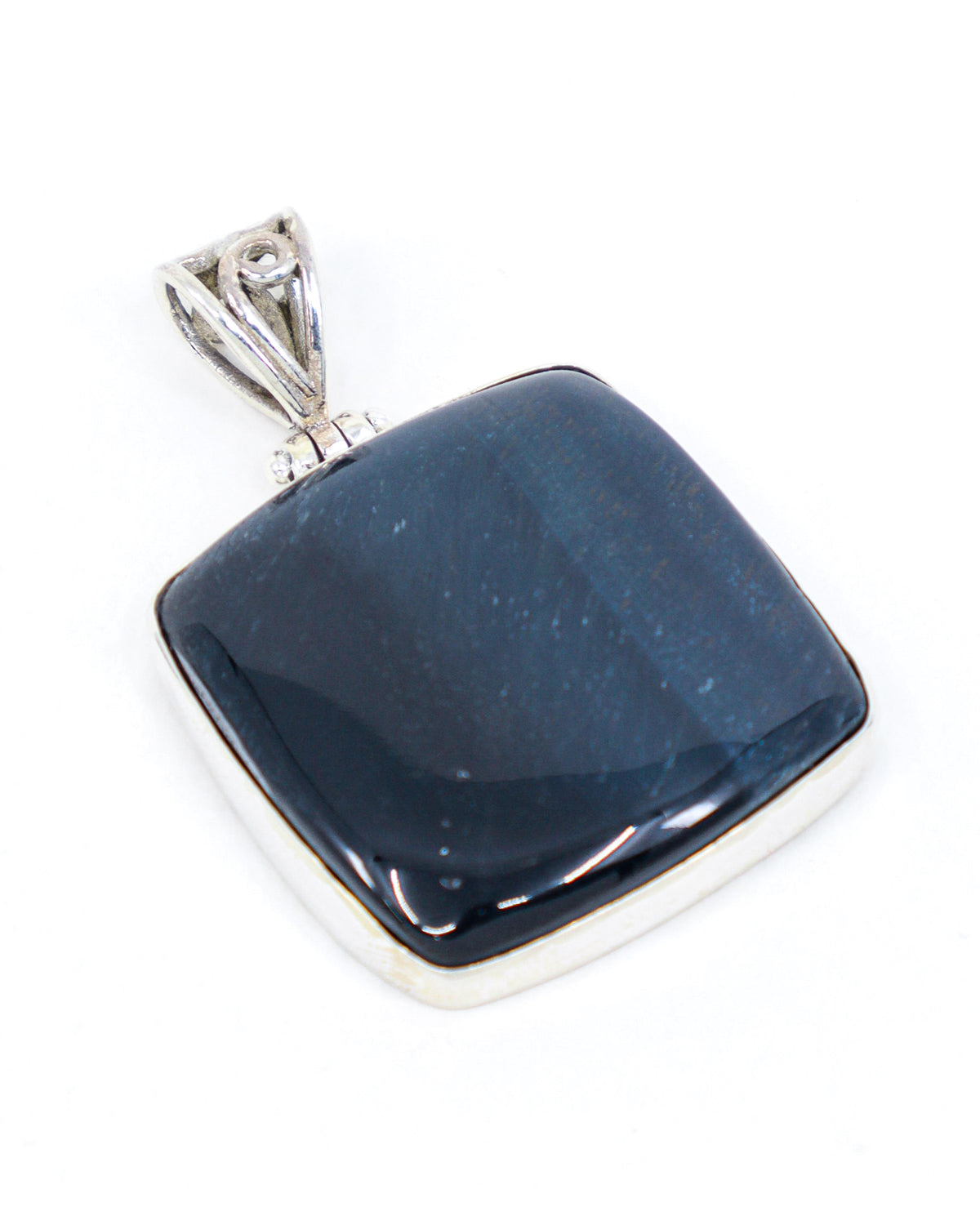 Blue Tiger Eye Sterling Silver Pendant – The Midnight Guardian | Protection & Insight