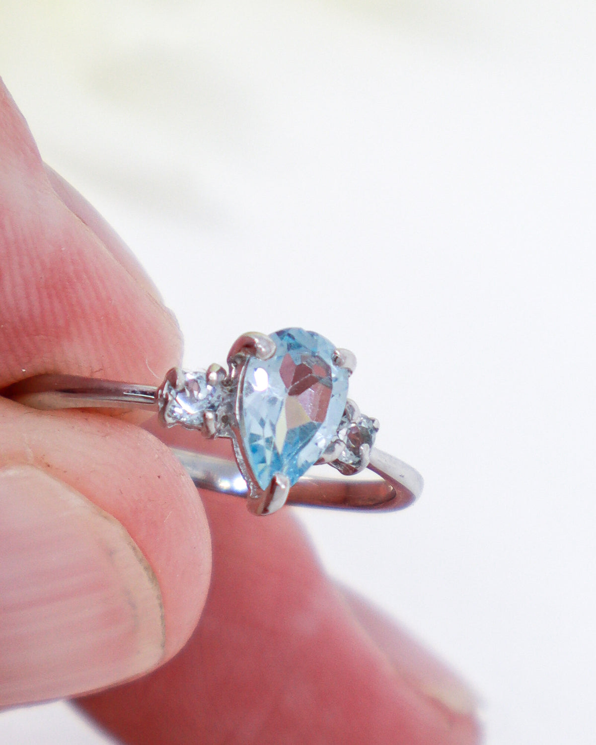 Blue Topaz Sterling Silver Ring – Celestial Clarity | Size 8
